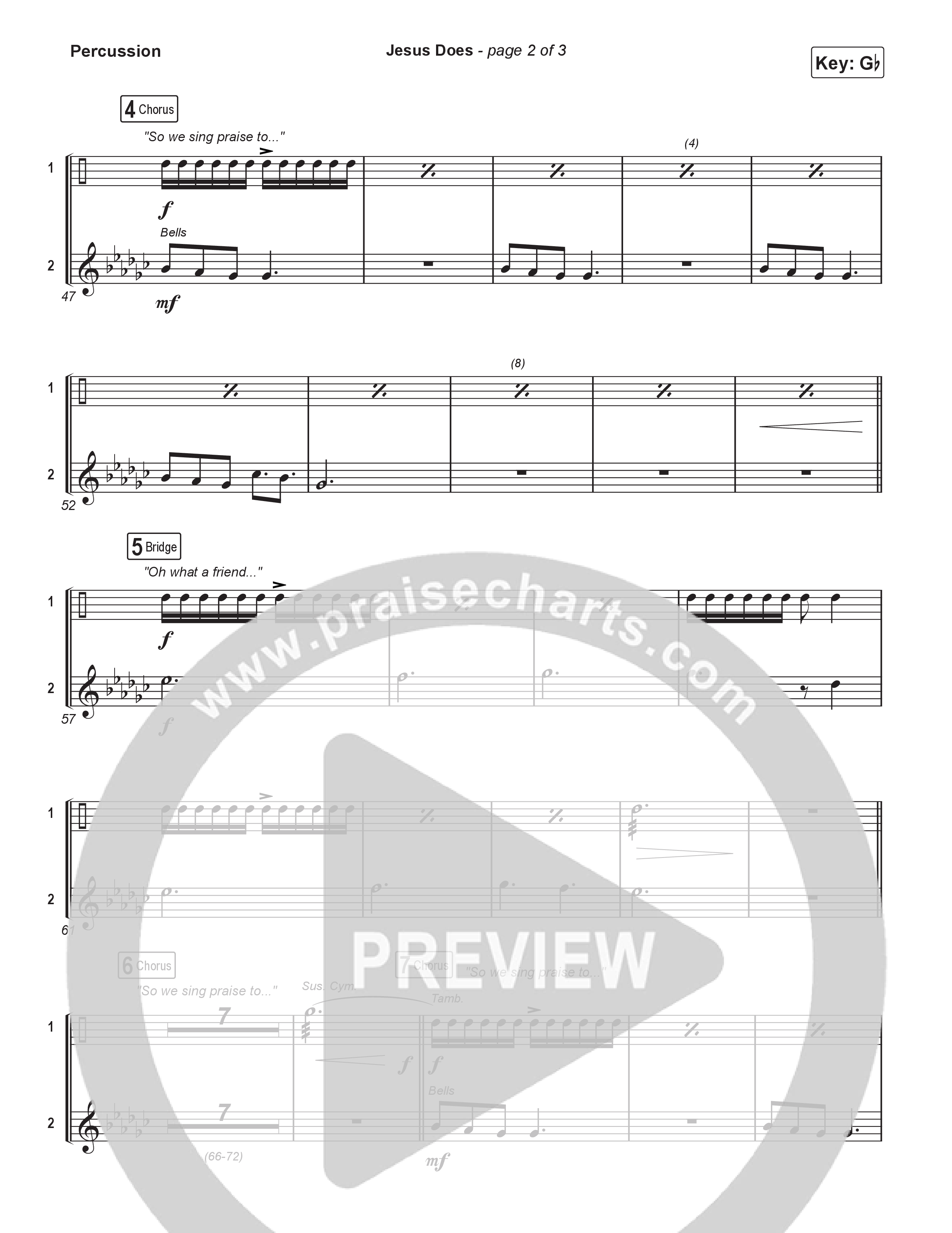 Jesus Does (Choral Anthem SATB) Percussion (We The Kingdom / Arr. Luke Gambill)