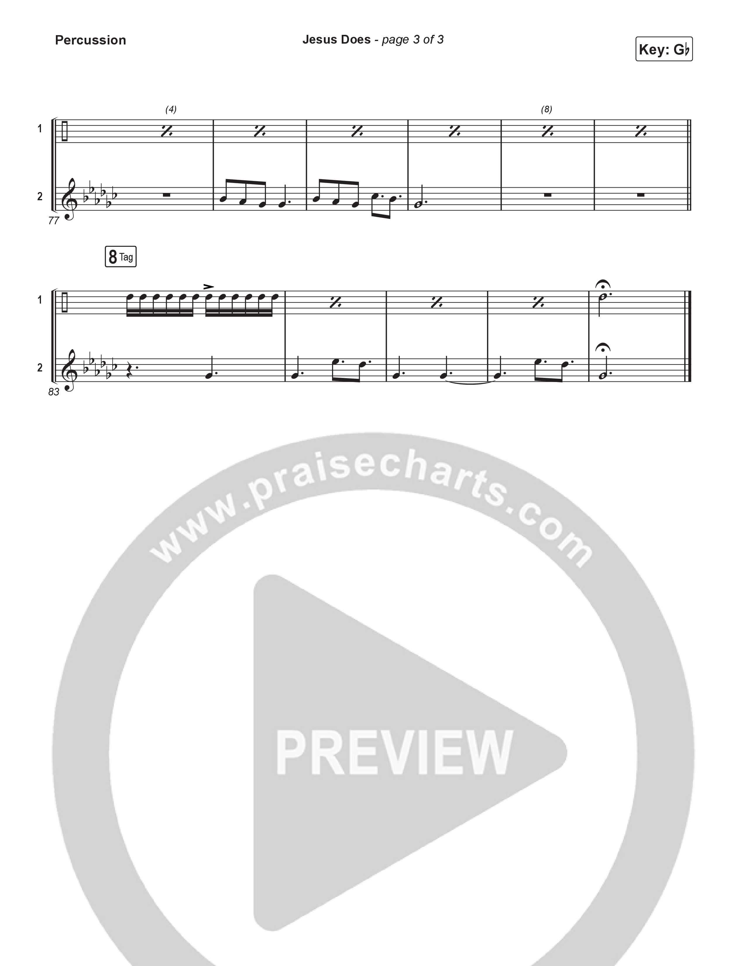 Jesus Does (Choral Anthem SATB) Percussion (We The Kingdom / Arr. Luke Gambill)