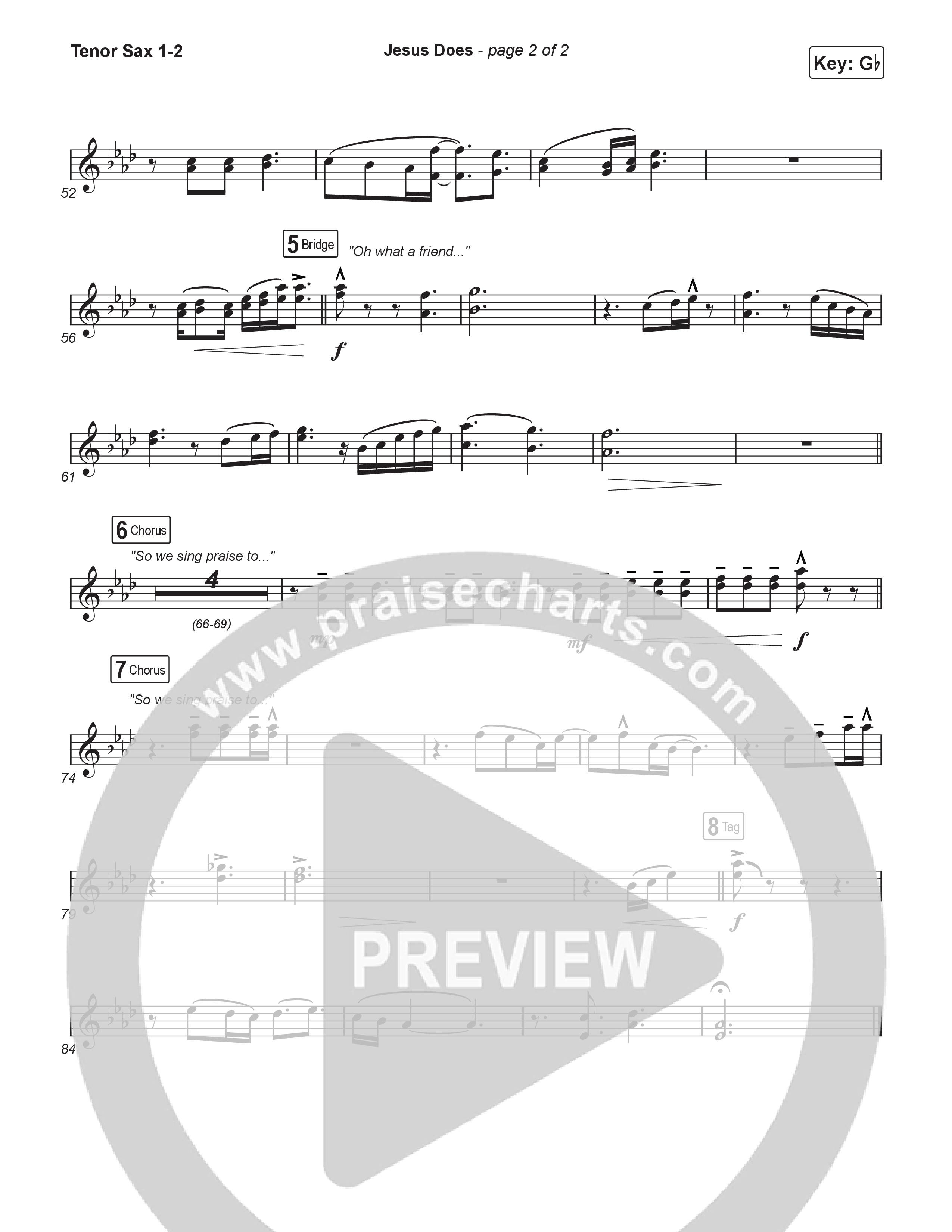 Jesus Does (Choral Anthem SATB) Tenor Sax 1,2 (We The Kingdom / Arr. Luke Gambill)