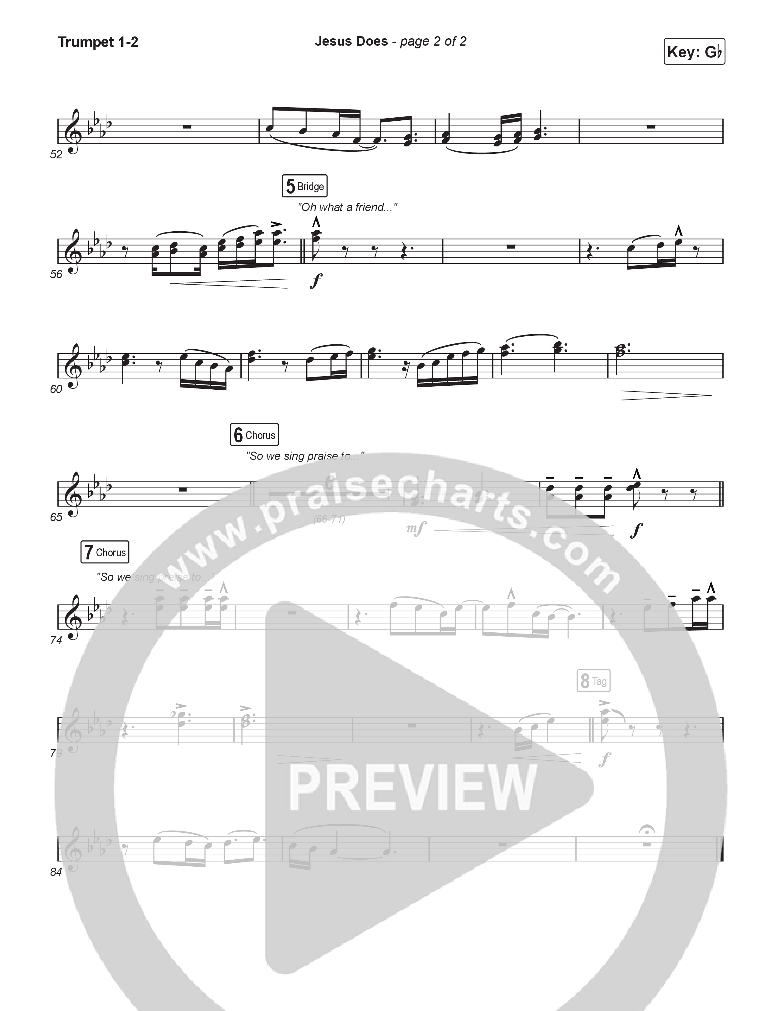 Jesus Does (Choral Anthem SATB) Trumpet 1,2 (We The Kingdom / Arr. Luke Gambill)
