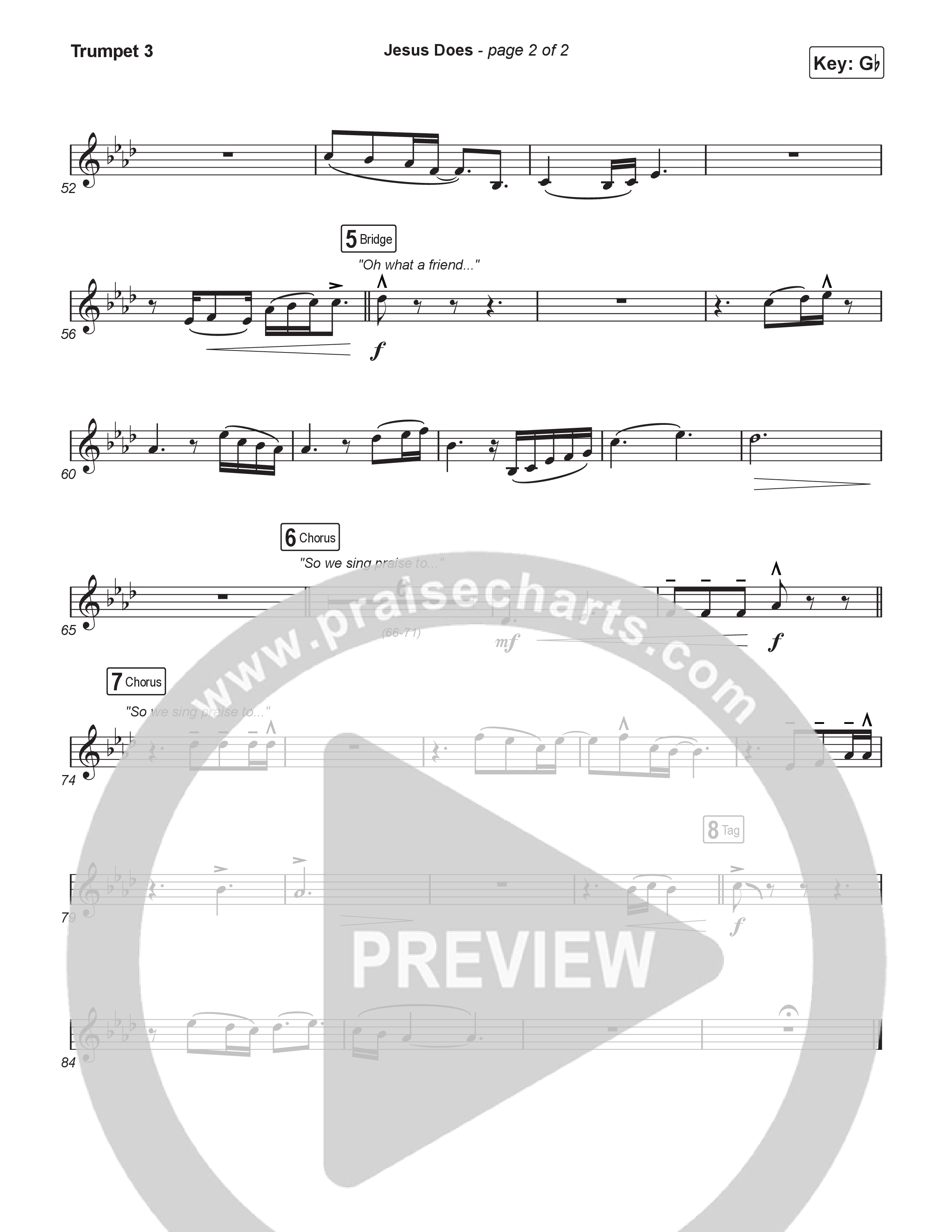 Jesus Does (Choral Anthem SATB) Trumpet 3 (We The Kingdom / Arr. Luke Gambill)