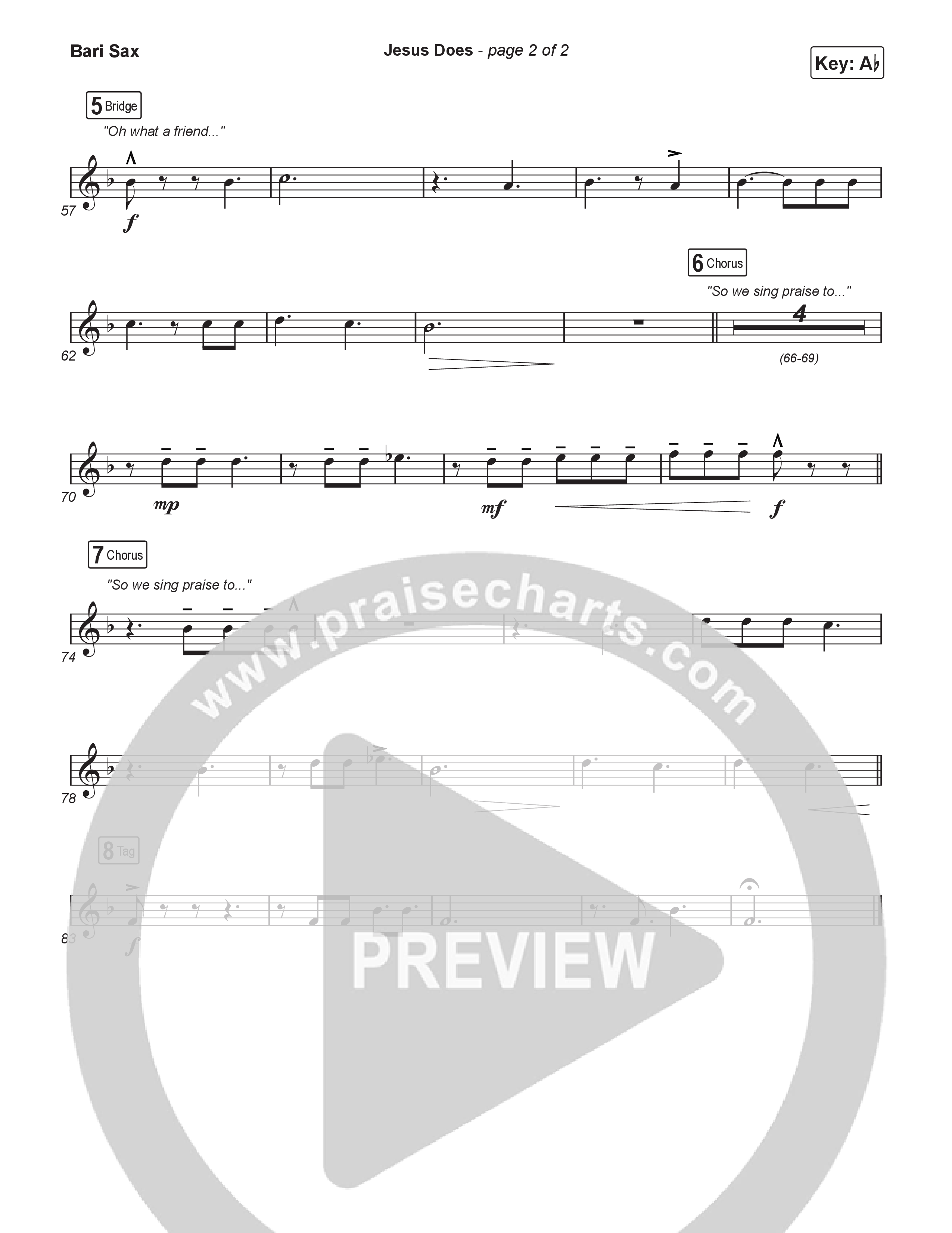 Jesus Does (Sing It Now) Bari Sax (We The Kingdom / Arr. Luke Gambill)