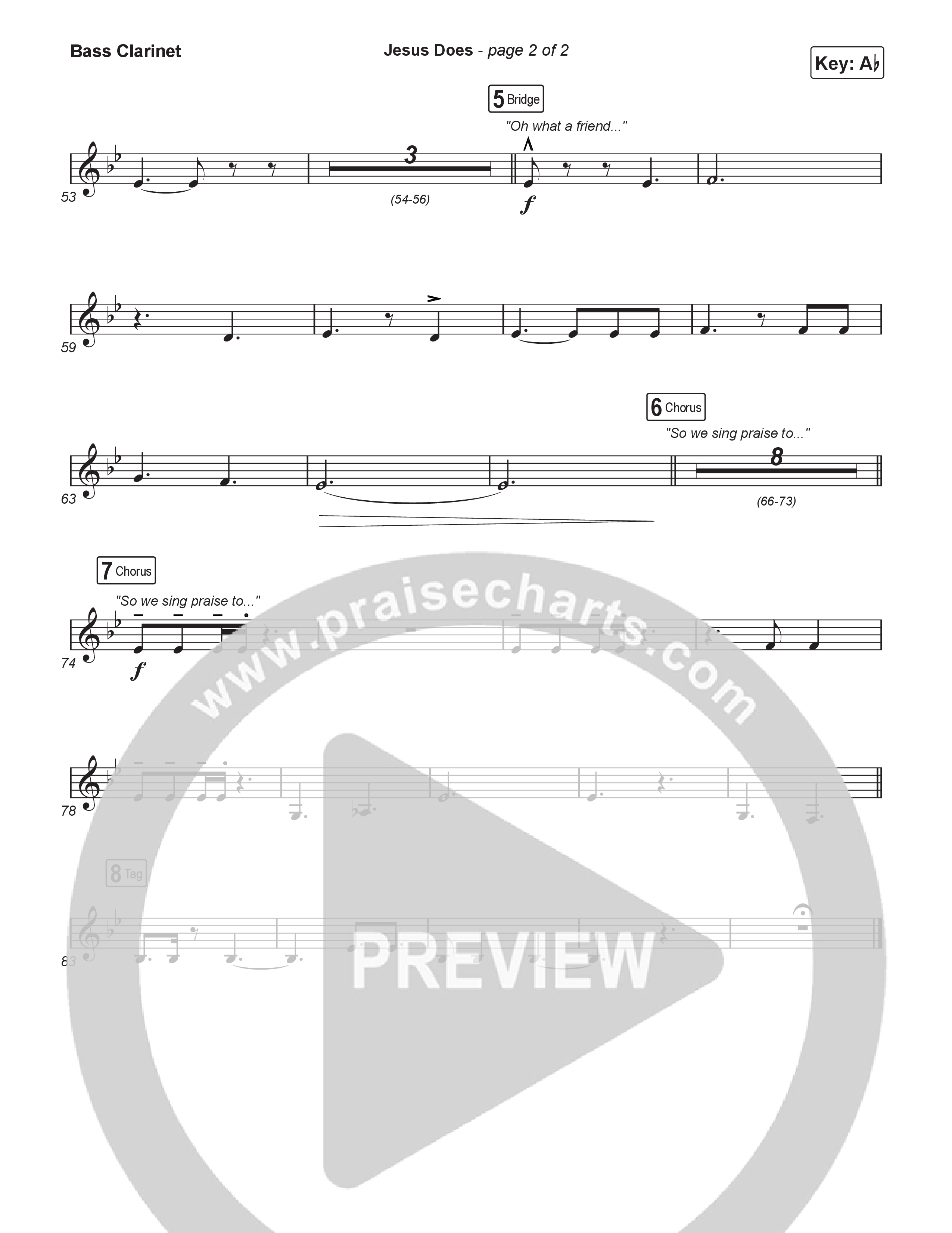 Jesus Does (Sing It Now) Bass Clarinet (We The Kingdom / Arr. Luke Gambill)