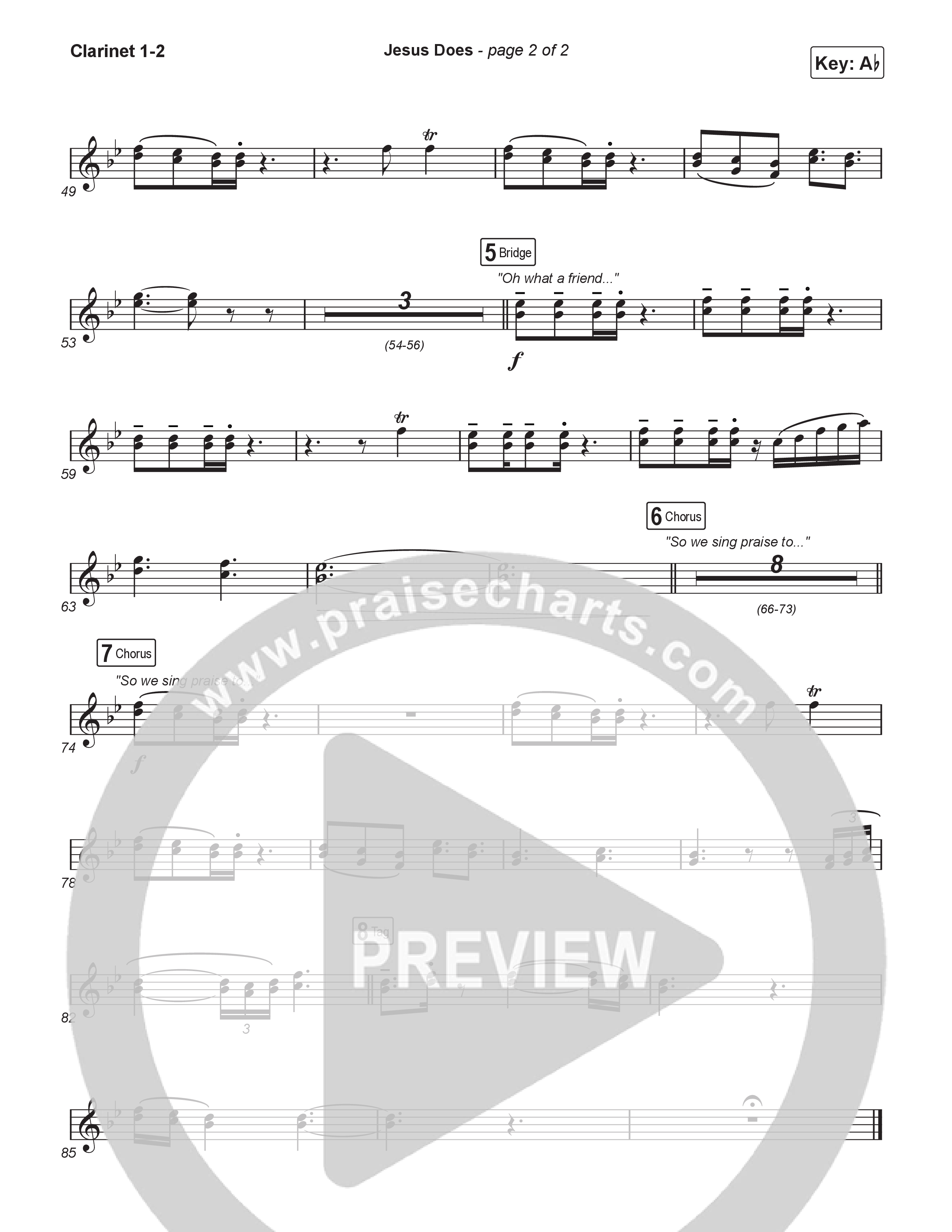 Jesus Does (Sing It Now) Clarinet 1/2 (We The Kingdom / Arr. Luke Gambill)