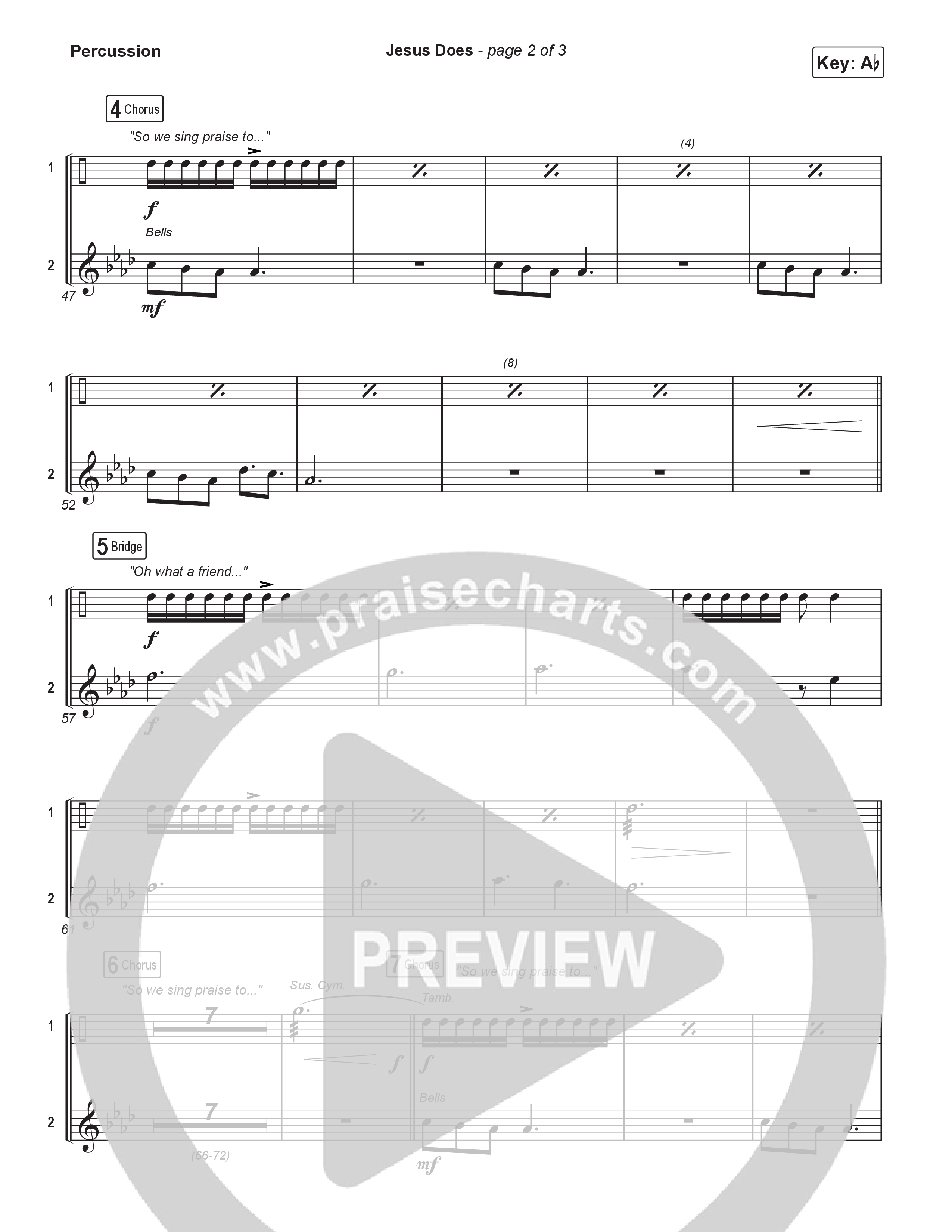 Jesus Does (Sing It Now) Percussion (We The Kingdom / Arr. Luke Gambill)