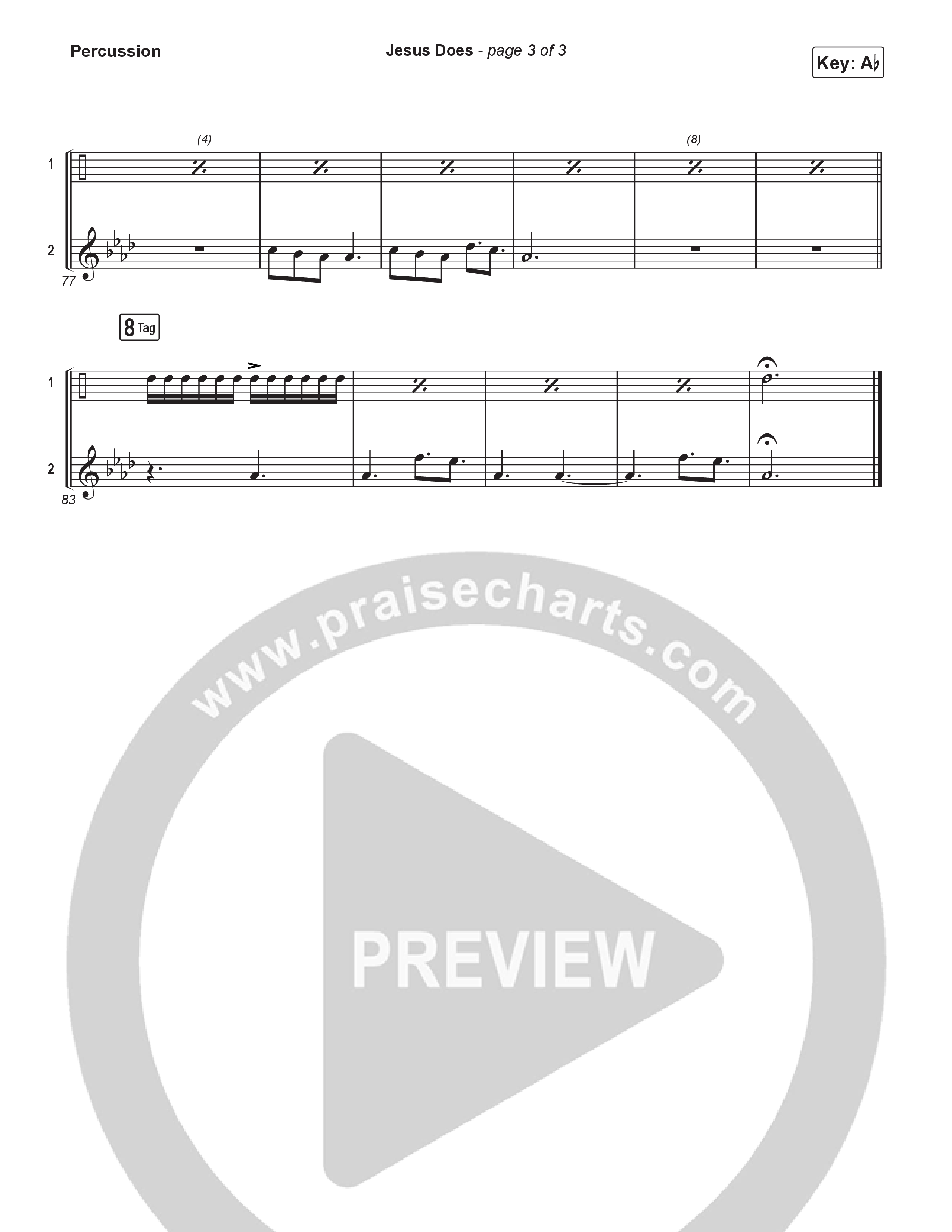 Jesus Does (Sing It Now) Percussion (We The Kingdom / Arr. Luke Gambill)