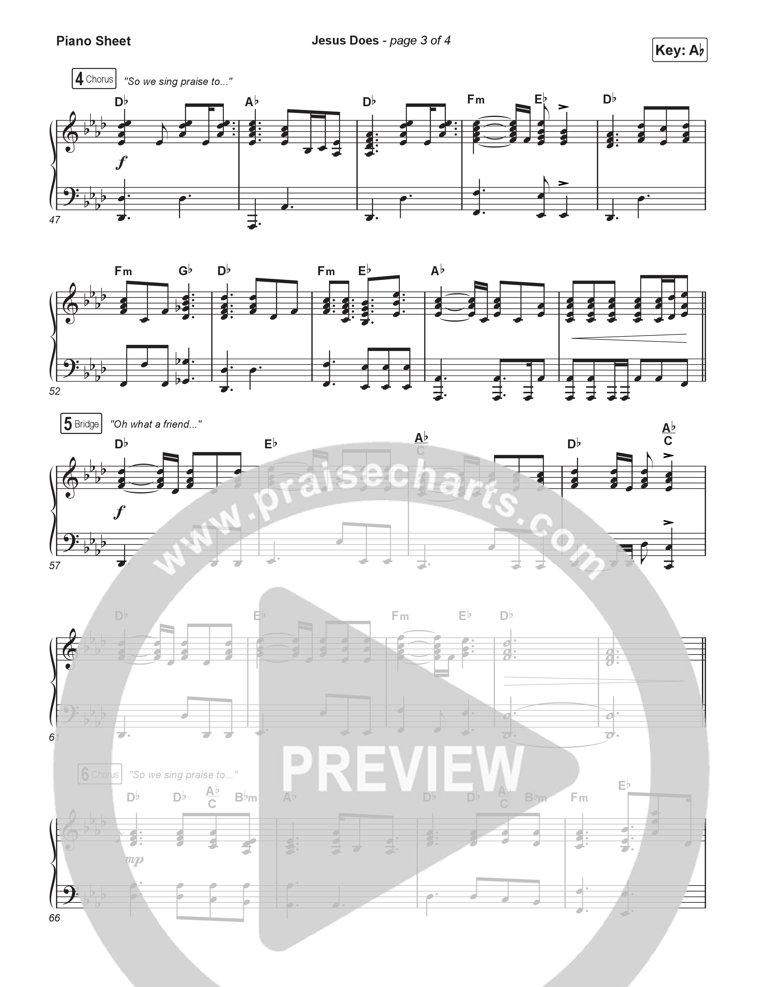 Jesus Does (Sing It Now) Piano Sheet (We The Kingdom / Arr. Luke Gambill)