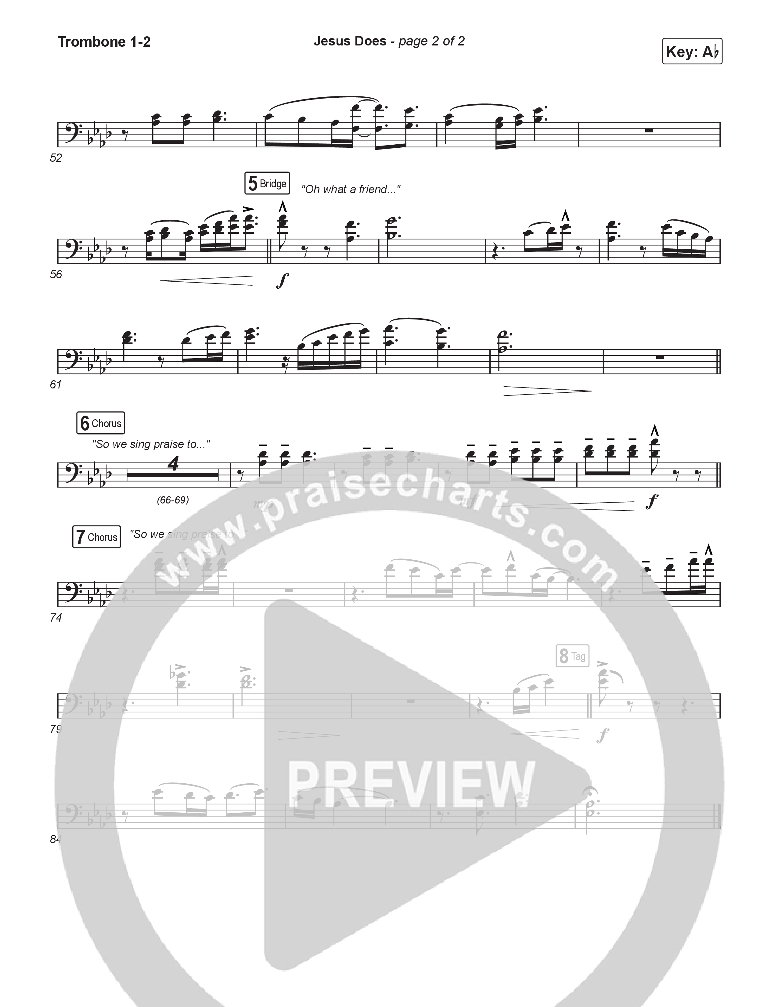 Jesus Does (Sing It Now) Trombone 1/2 (We The Kingdom / Arr. Luke Gambill)