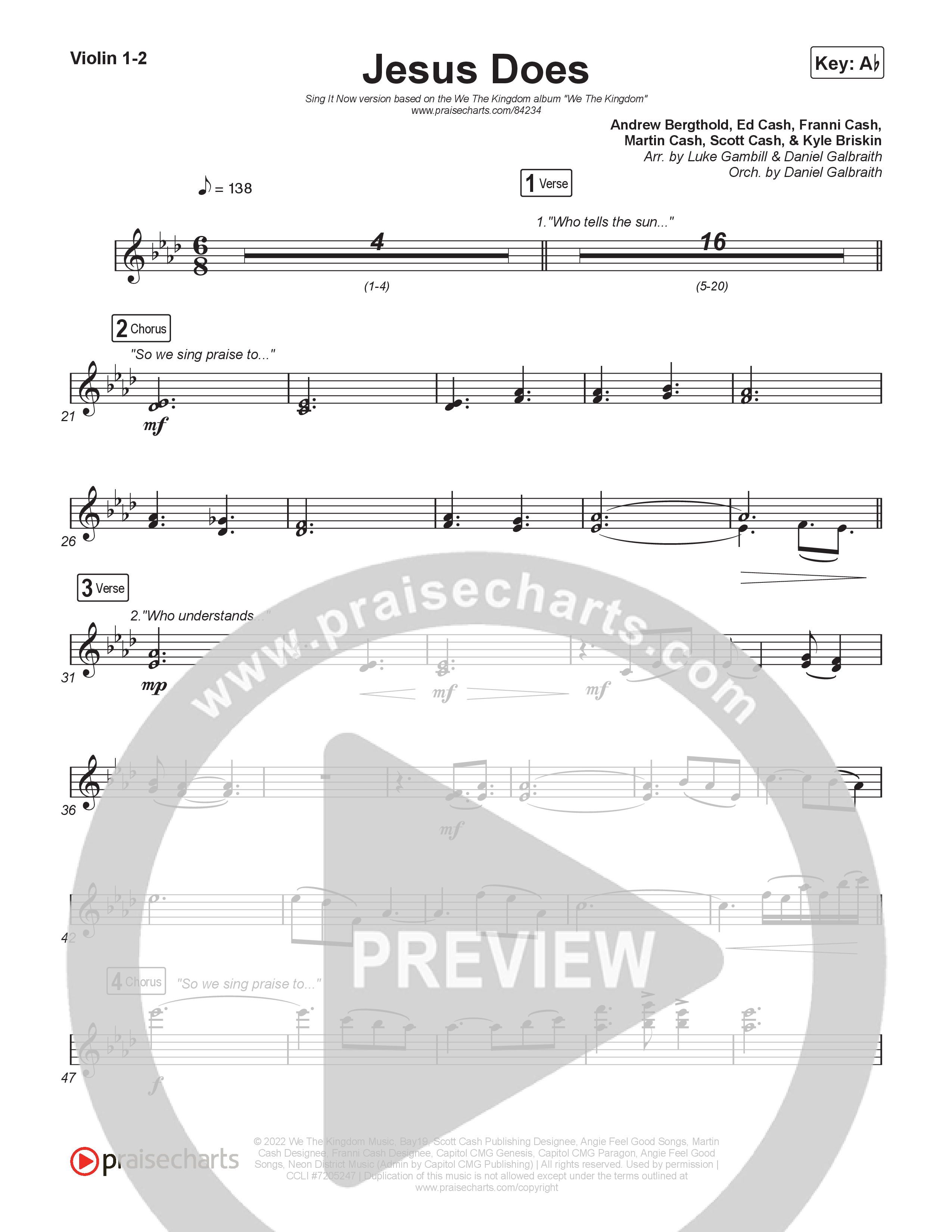 Jesus Does (Sing It Now) String Pack (We The Kingdom / Arr. Luke Gambill)