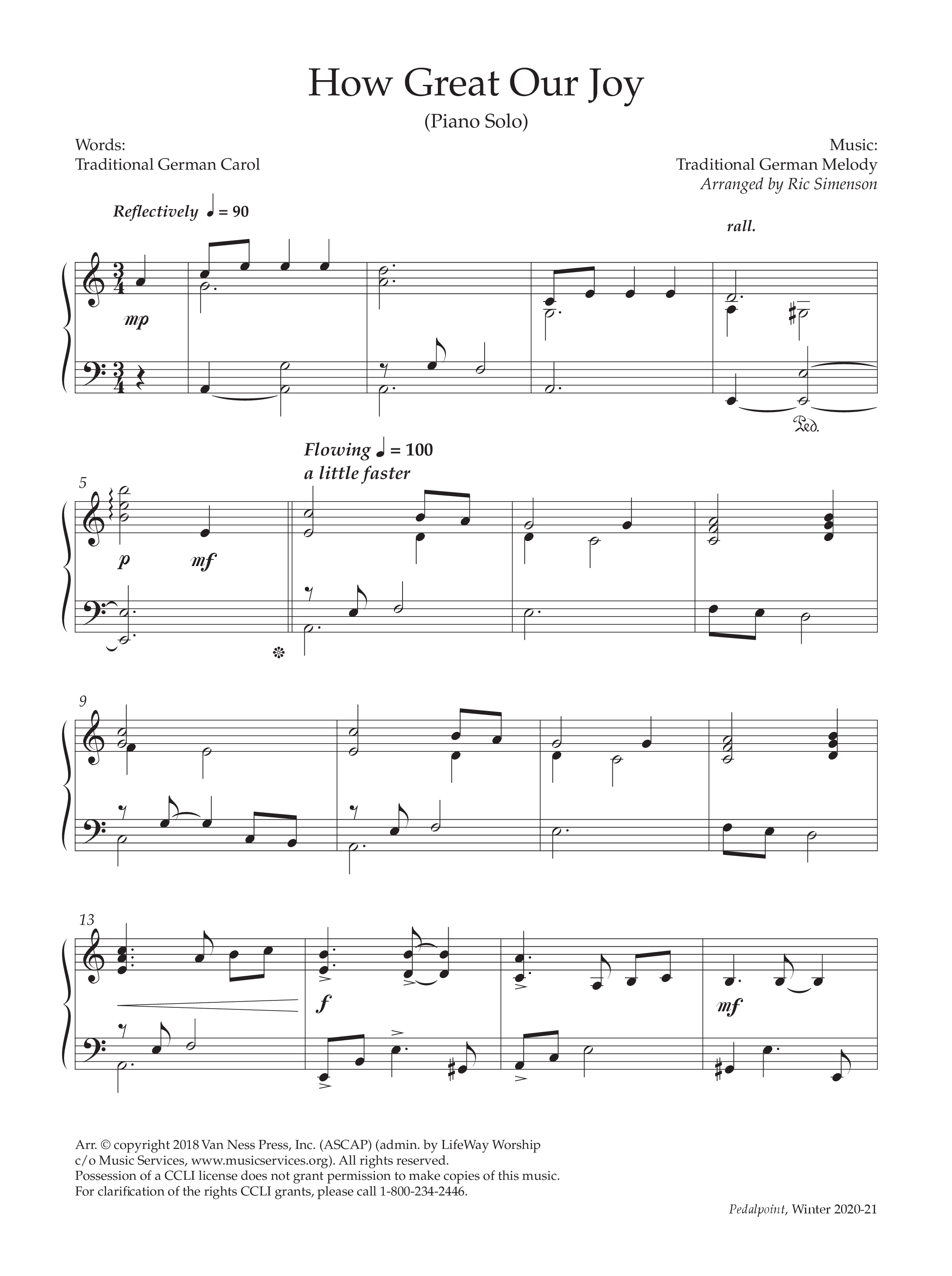 How Great Our Joy (Instrumental) Piano Solo (Lifeway Worship / Arr. Ric Simenson)