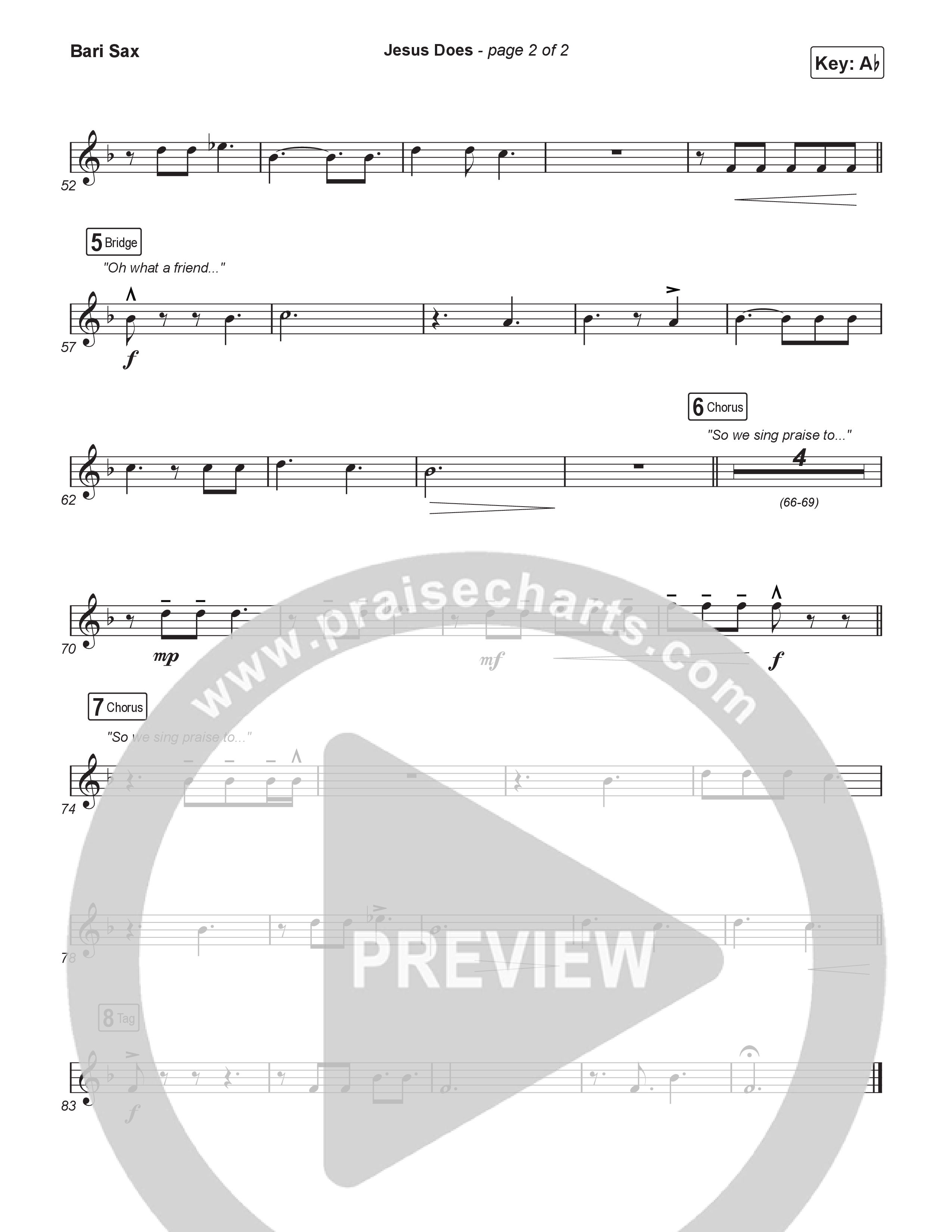 Jesus Does (Worship Choir/SAB) Bari Sax (We The Kingdom / Arr. Luke Gambill)