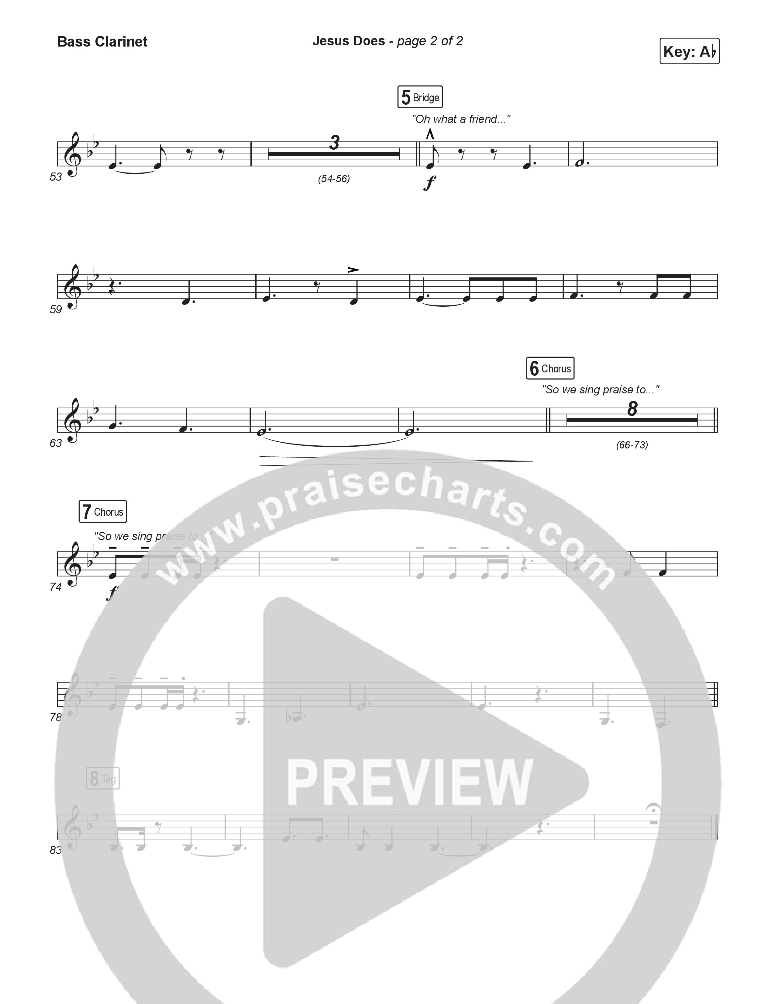 Jesus Does (Worship Choir/SAB) Bass Clarinet (We The Kingdom / Arr. Luke Gambill)