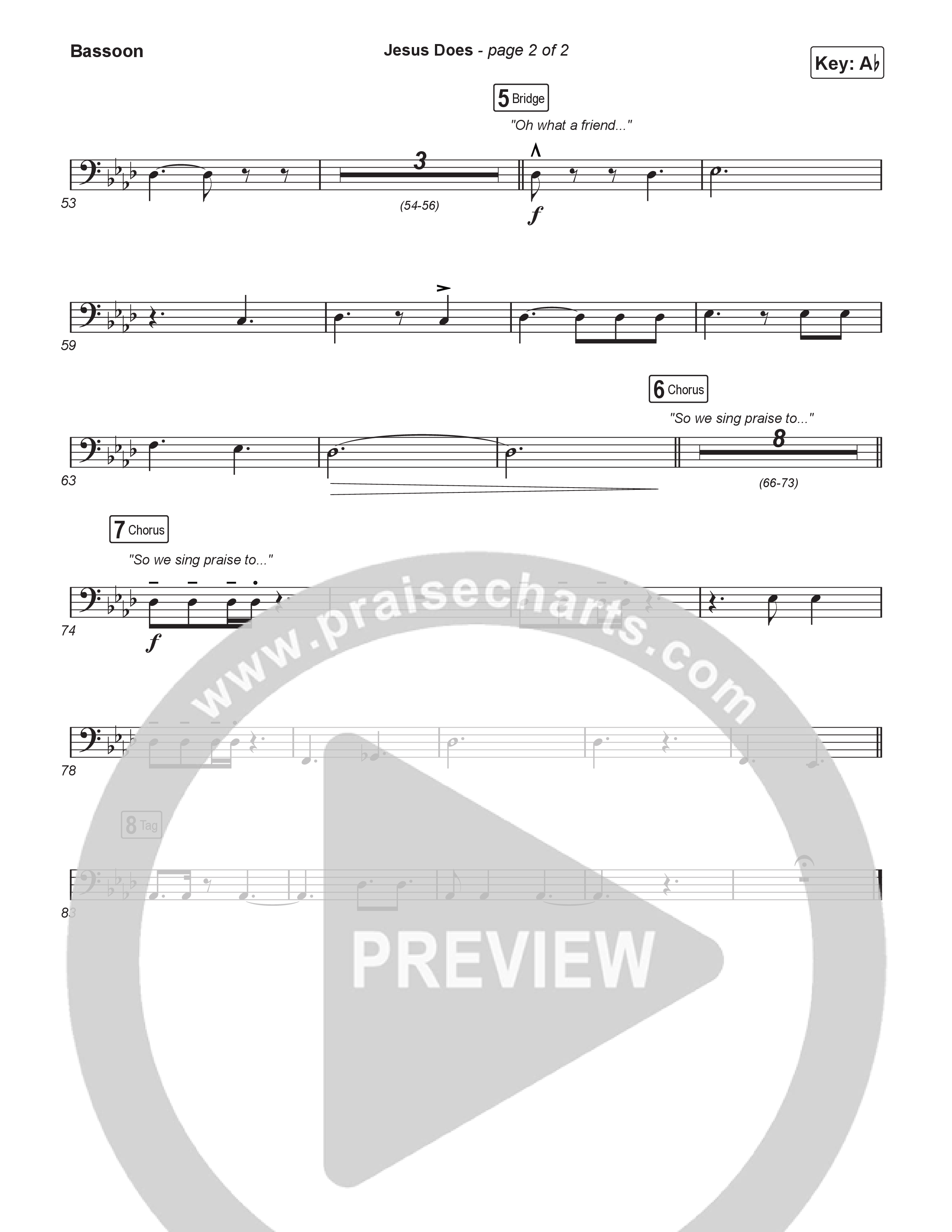 Jesus Does (Worship Choir/SAB) Bassoon (We The Kingdom / Arr. Luke Gambill)