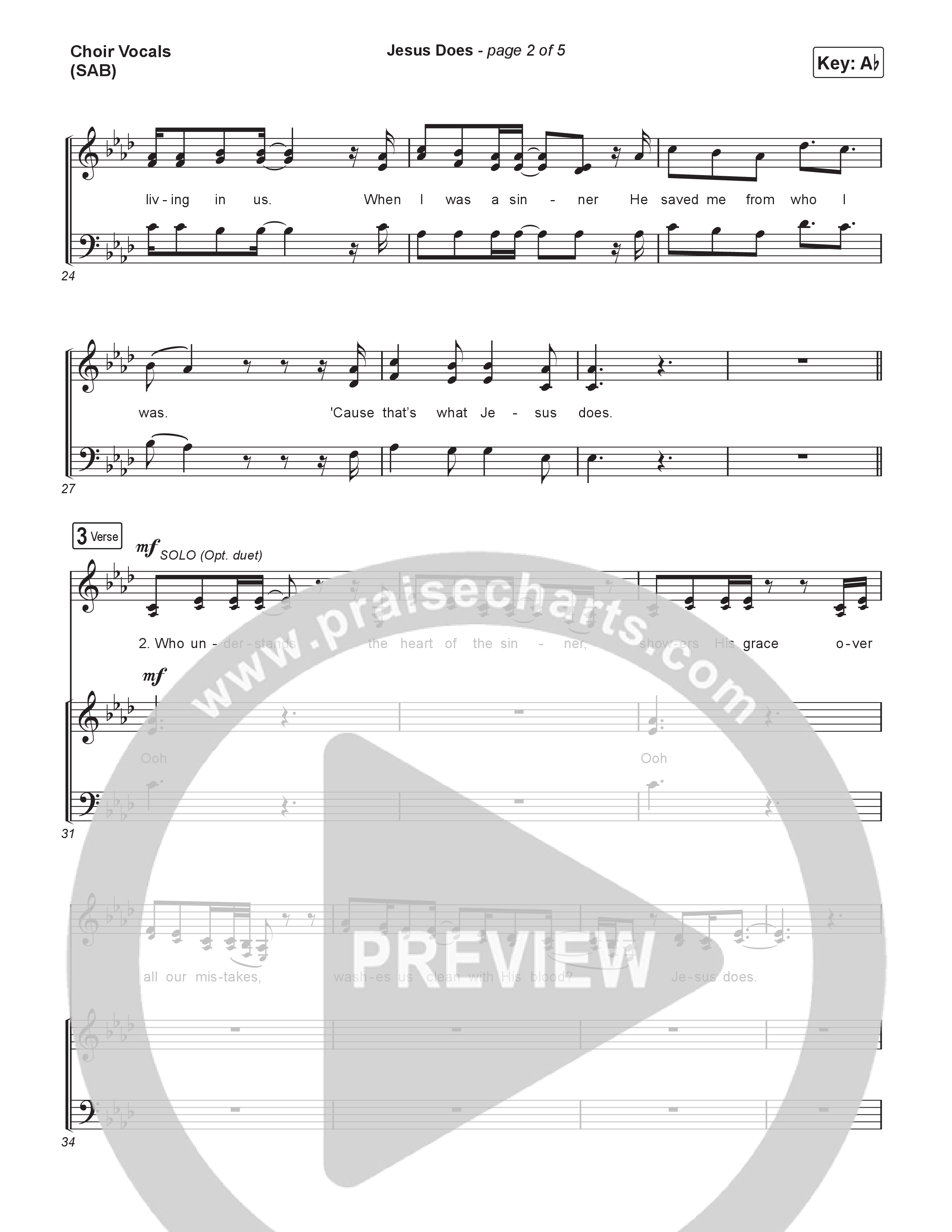 Jesus Does (Worship Choir/SAB) Choir Sheet (SAB) (We The Kingdom / Arr. Luke Gambill)