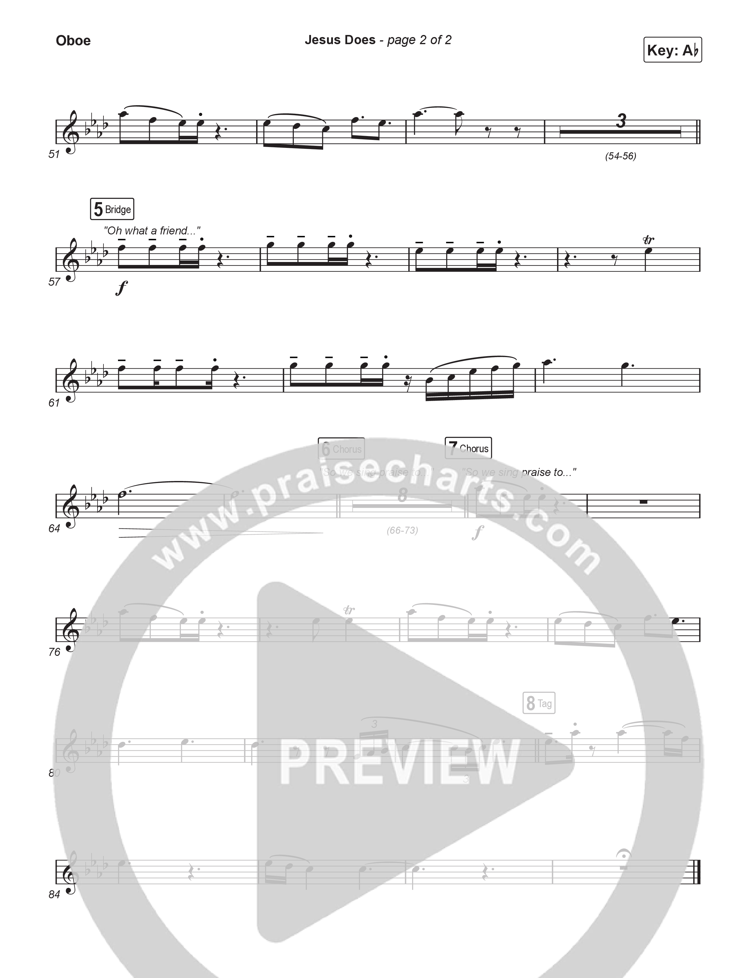 Jesus Does (Worship Choir/SAB) Oboe (We The Kingdom / Arr. Luke Gambill)