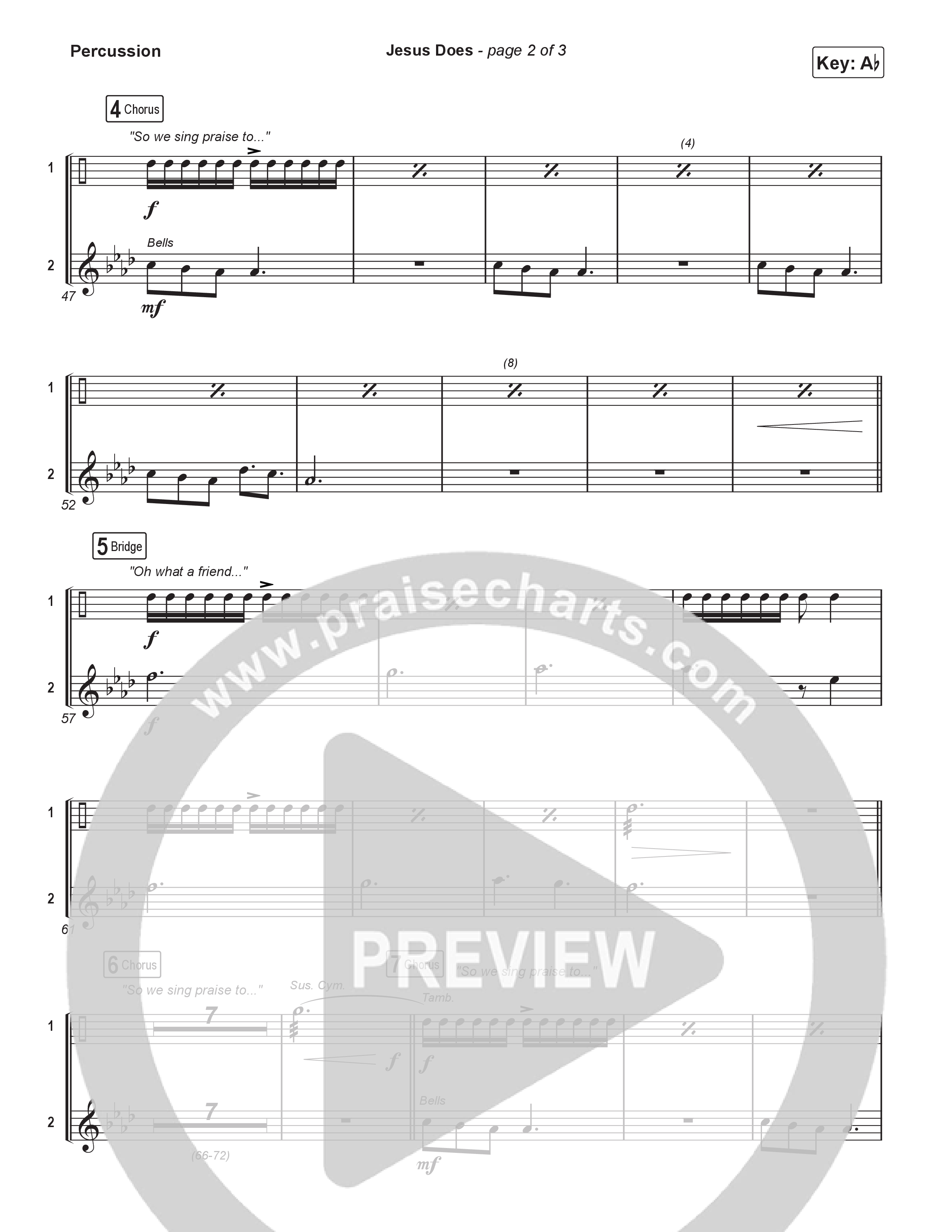 Jesus Does (Worship Choir/SAB) Percussion (We The Kingdom / Arr. Luke Gambill)