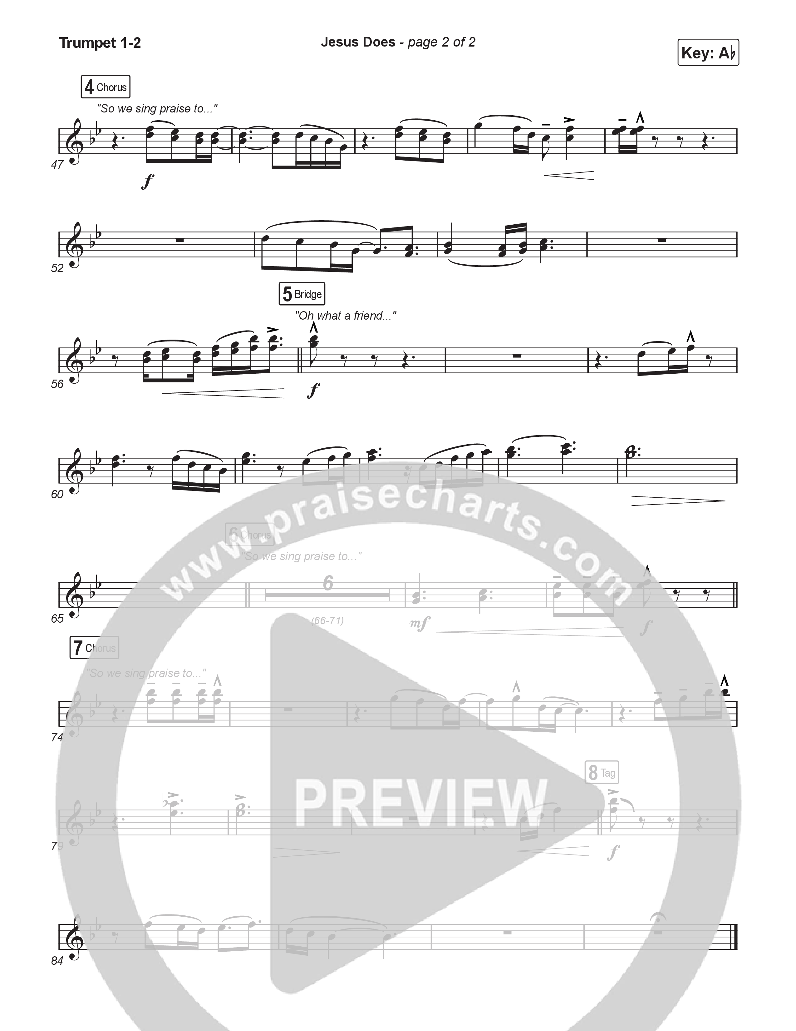 Jesus Does (Worship Choir/SAB) Trumpet 1,2 (We The Kingdom / Arr. Luke Gambill)