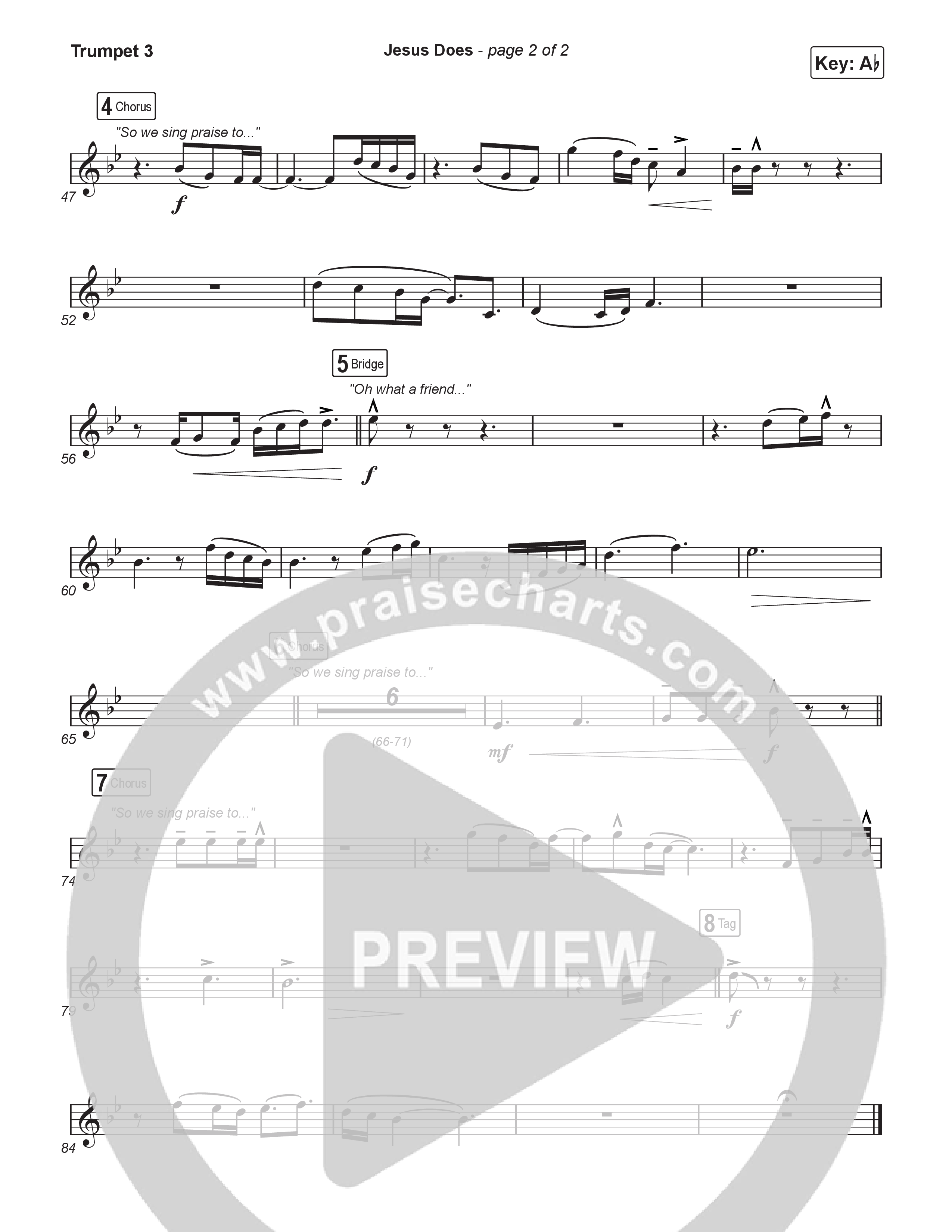 Jesus Does (Worship Choir/SAB) Trumpet 3 (We The Kingdom / Arr. Luke Gambill)