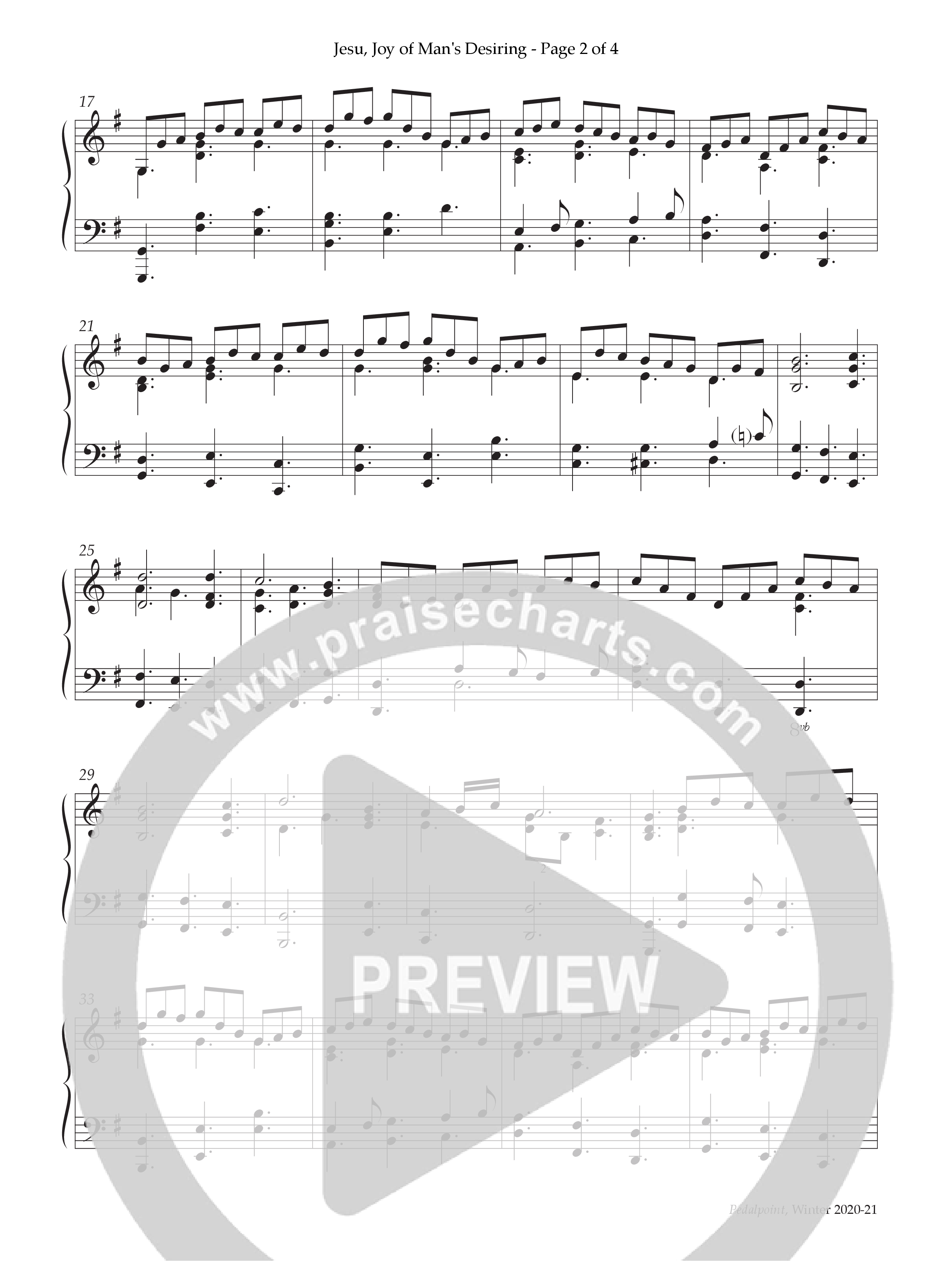 Jesu Joy Of Mans Desiring (Instrumental) Piano Solo (Lifeway Worship / Arr. Randy Smith)