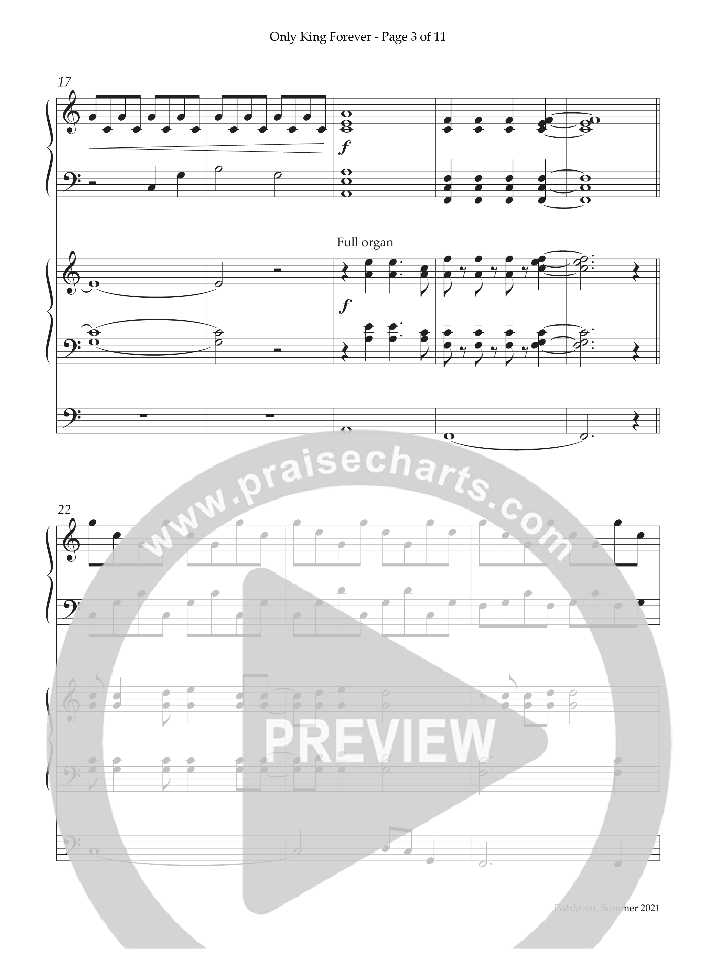 Only King Forever (Instrumental) Piano-Organ (Lifeway Worship / Arr. Phillip Keveren)