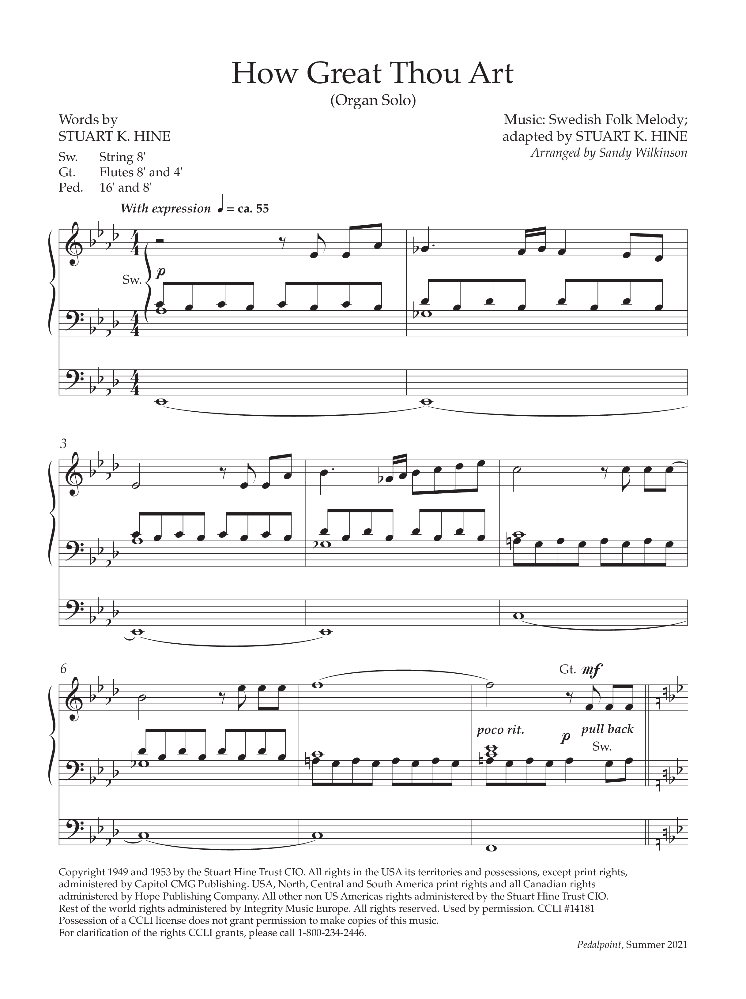 How Great Thou Art (Instrumental) Organ (Lifeway Worship / Arr. Sandy Wilkinson)