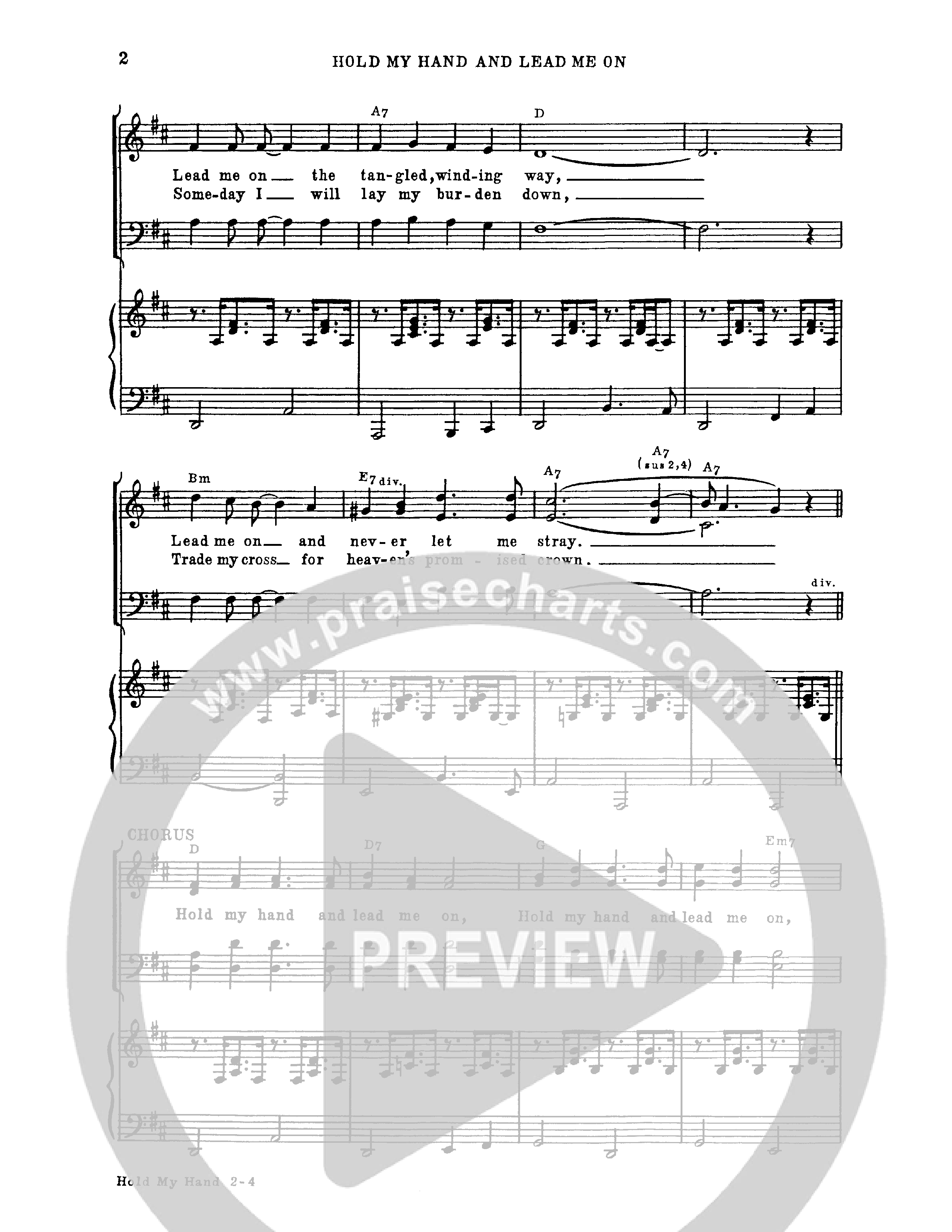 Hold My Hand And Lead Me On (Choral Anthem SATB) Anthem (SATB/Piano) (John W. Peterson)