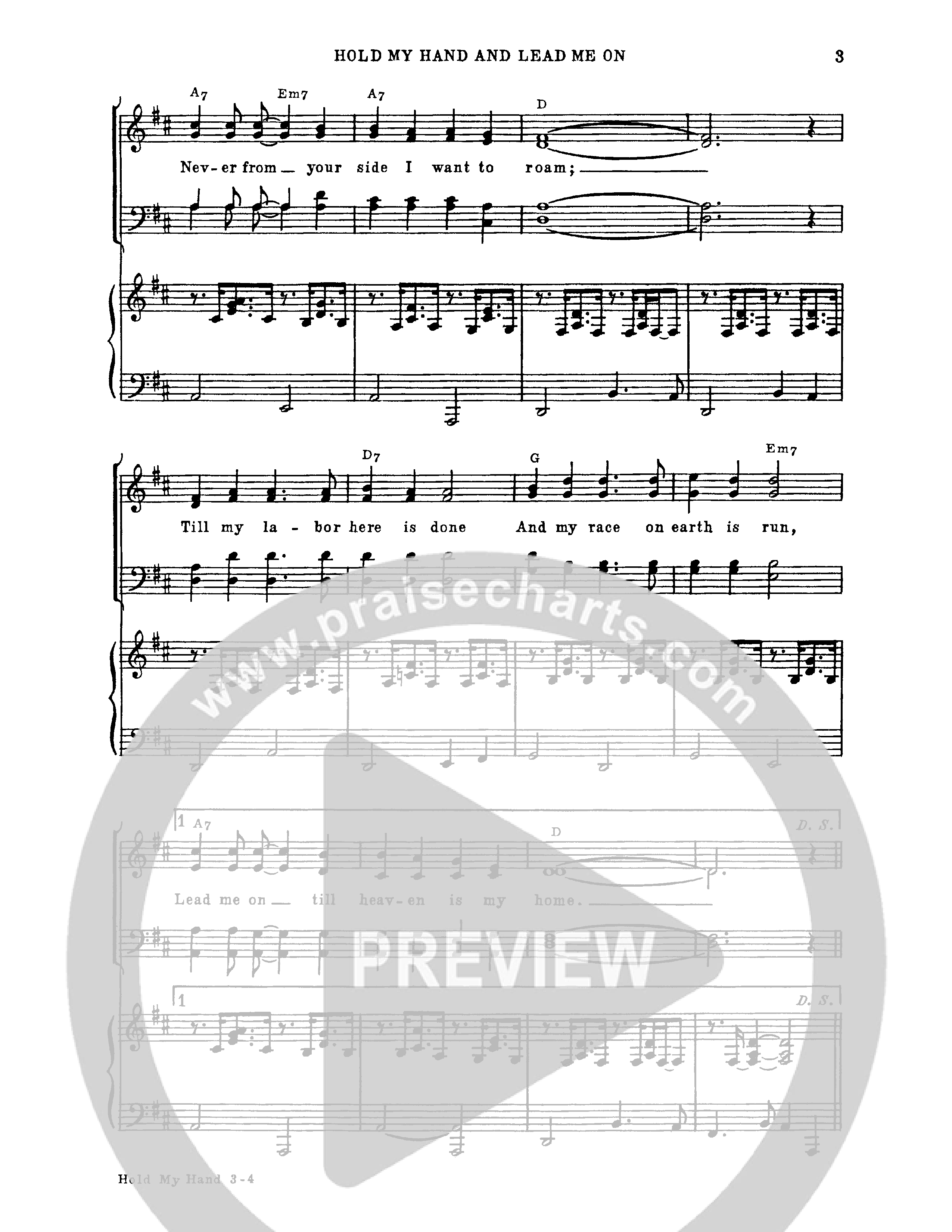 Hold My Hand And Lead Me On (Choral Anthem SATB) Anthem (SATB/Piano) (John W. Peterson)