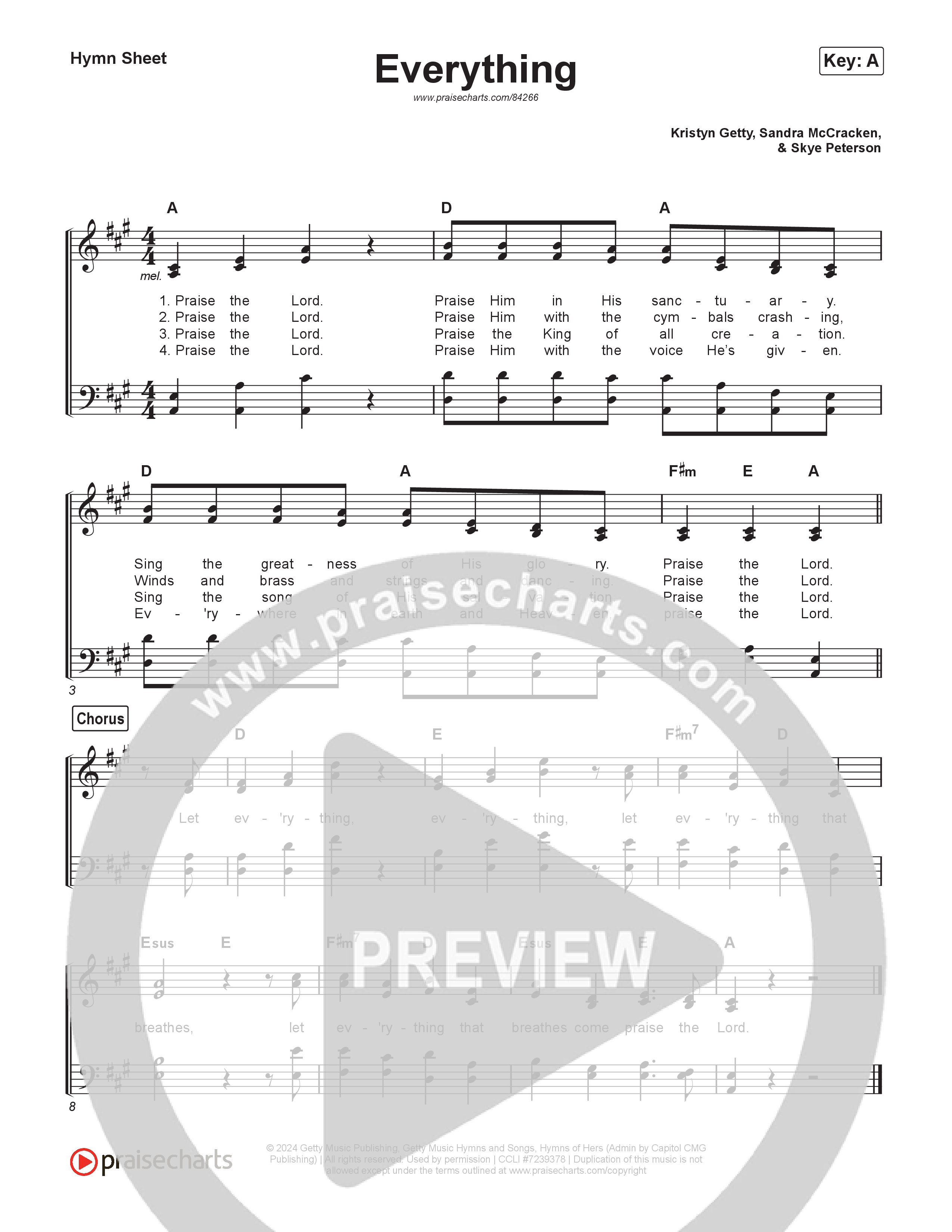 Everything Hymn Sheet (The Getty Girls / Keith & Kristyn Getty / Sandra McCracken / Skye Peterson)