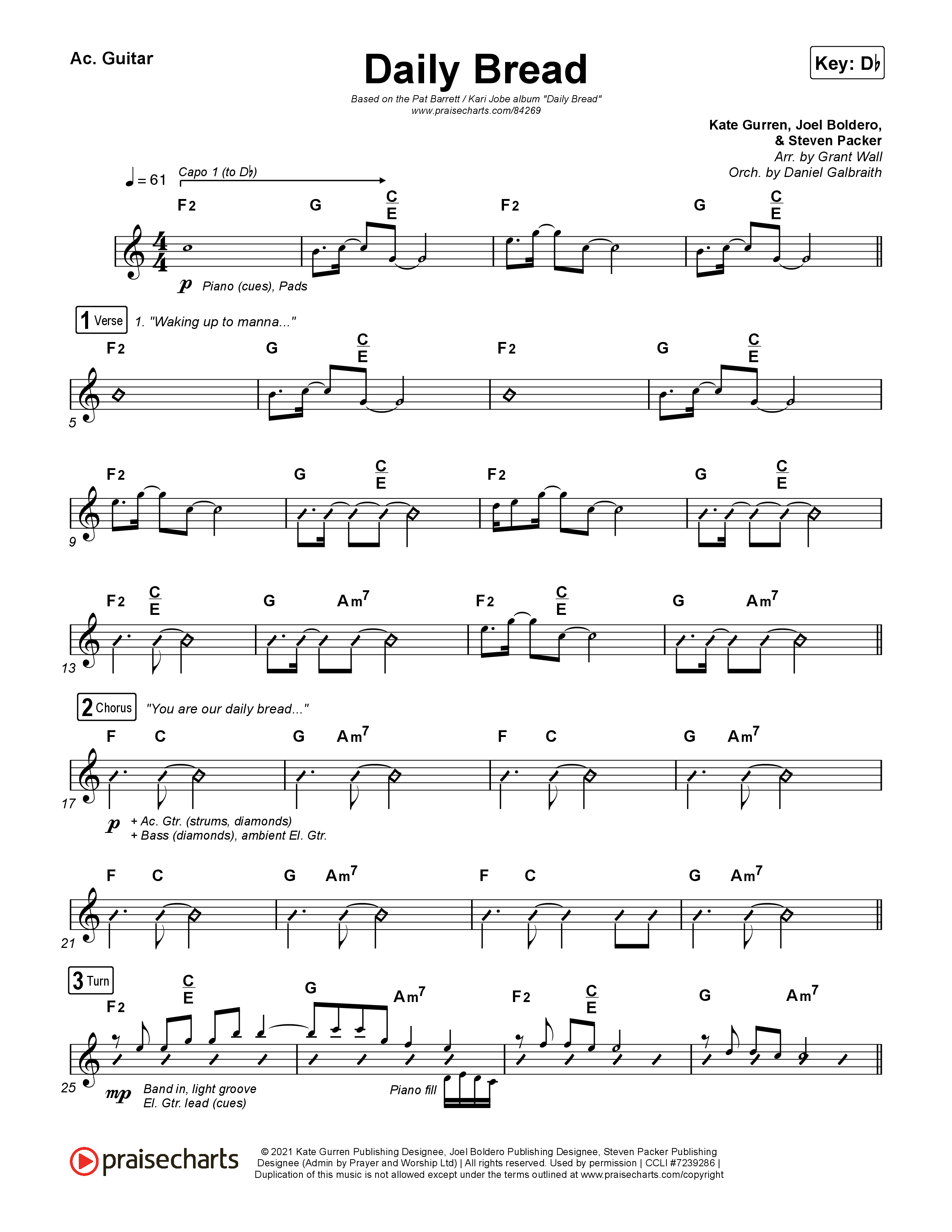 Daily Bread Acoustic Guitar (Pat Barrett / Kari Jobe)