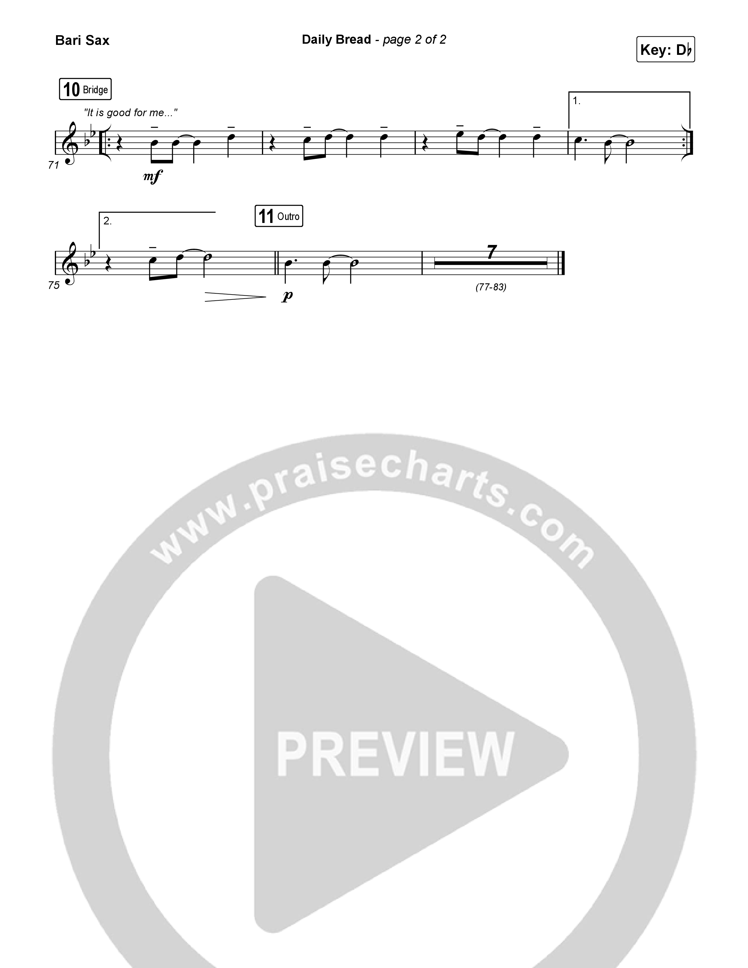 Daily Bread Bari Sax (Pat Barrett / Kari Jobe)