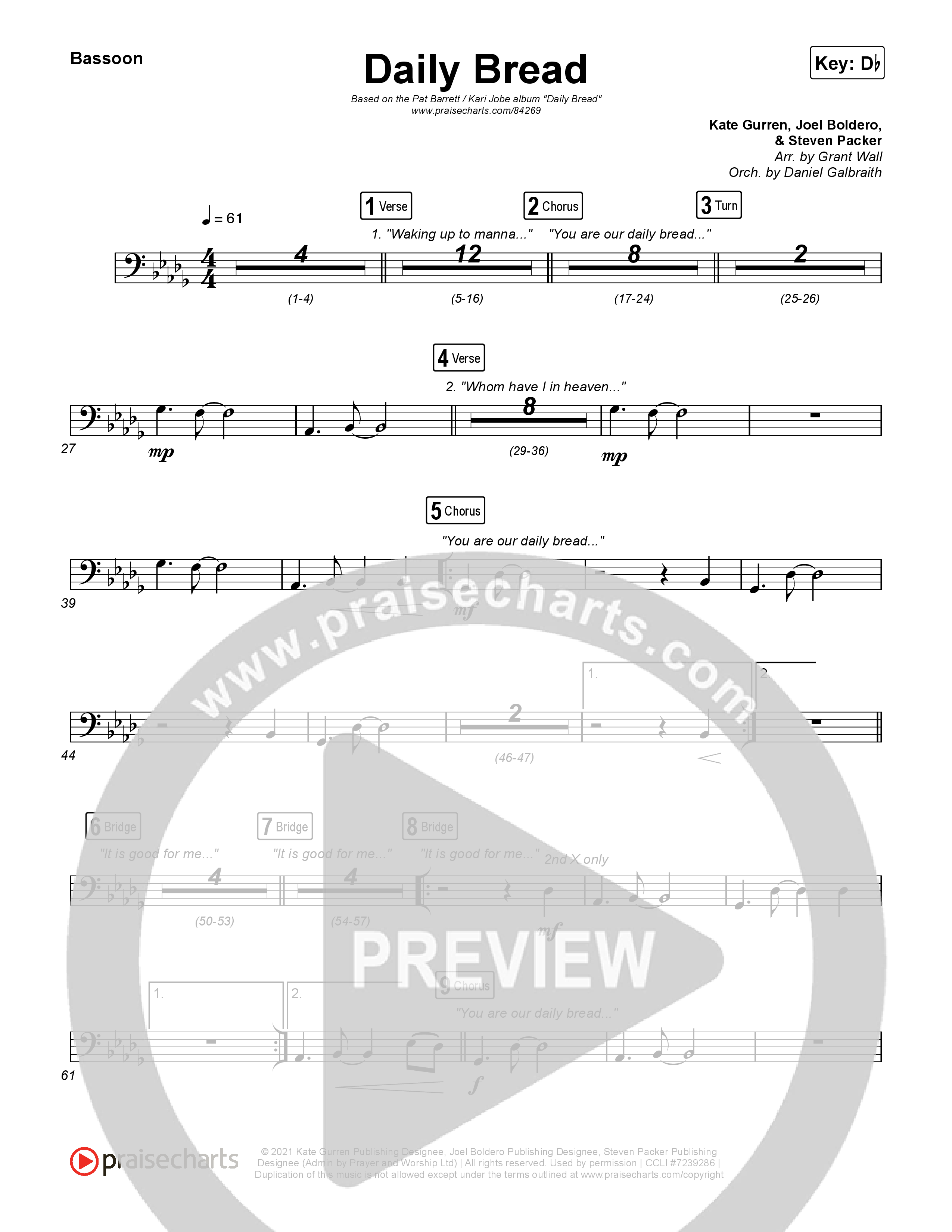 Daily Bread Bassoon (Pat Barrett / Kari Jobe)