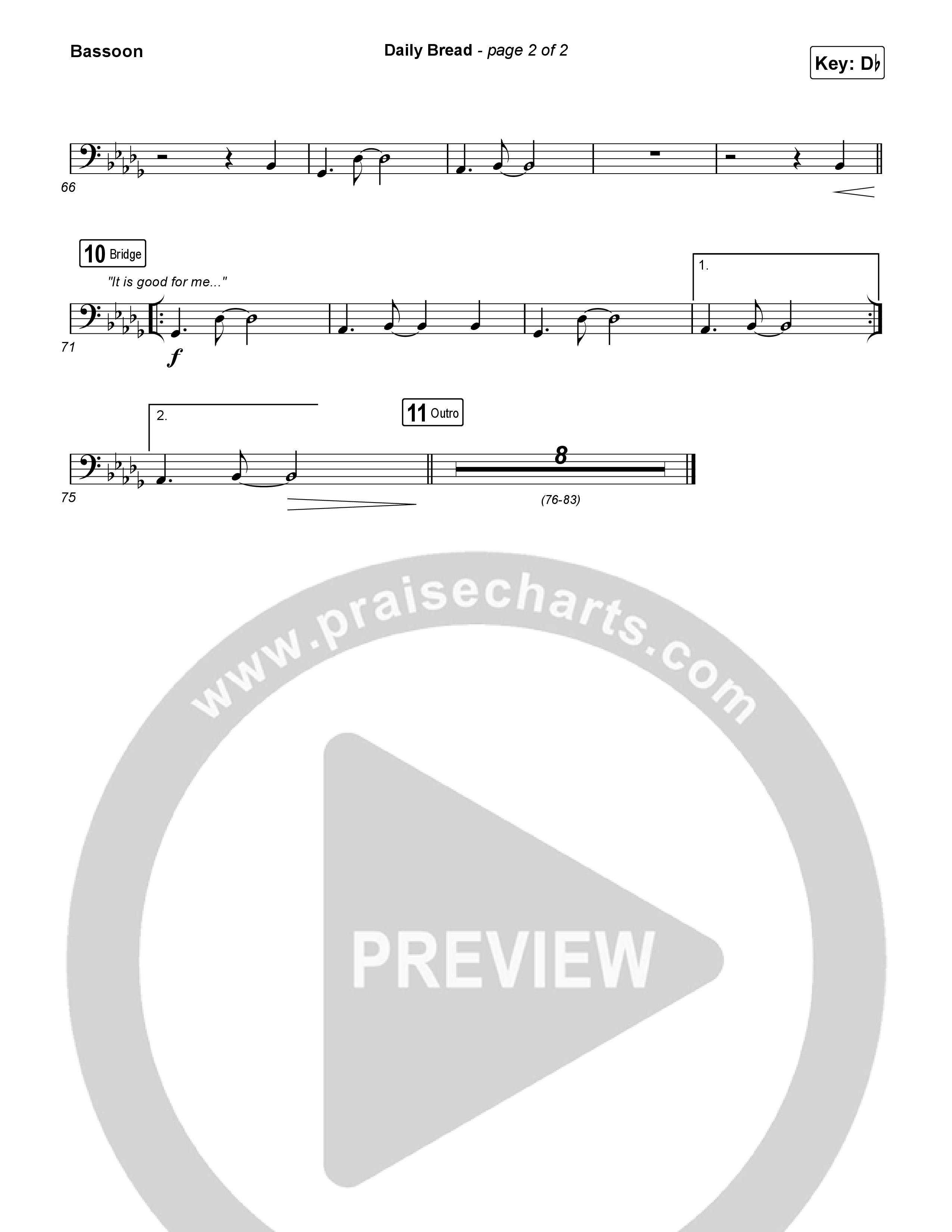 Daily Bread Bassoon (Pat Barrett / Kari Jobe)