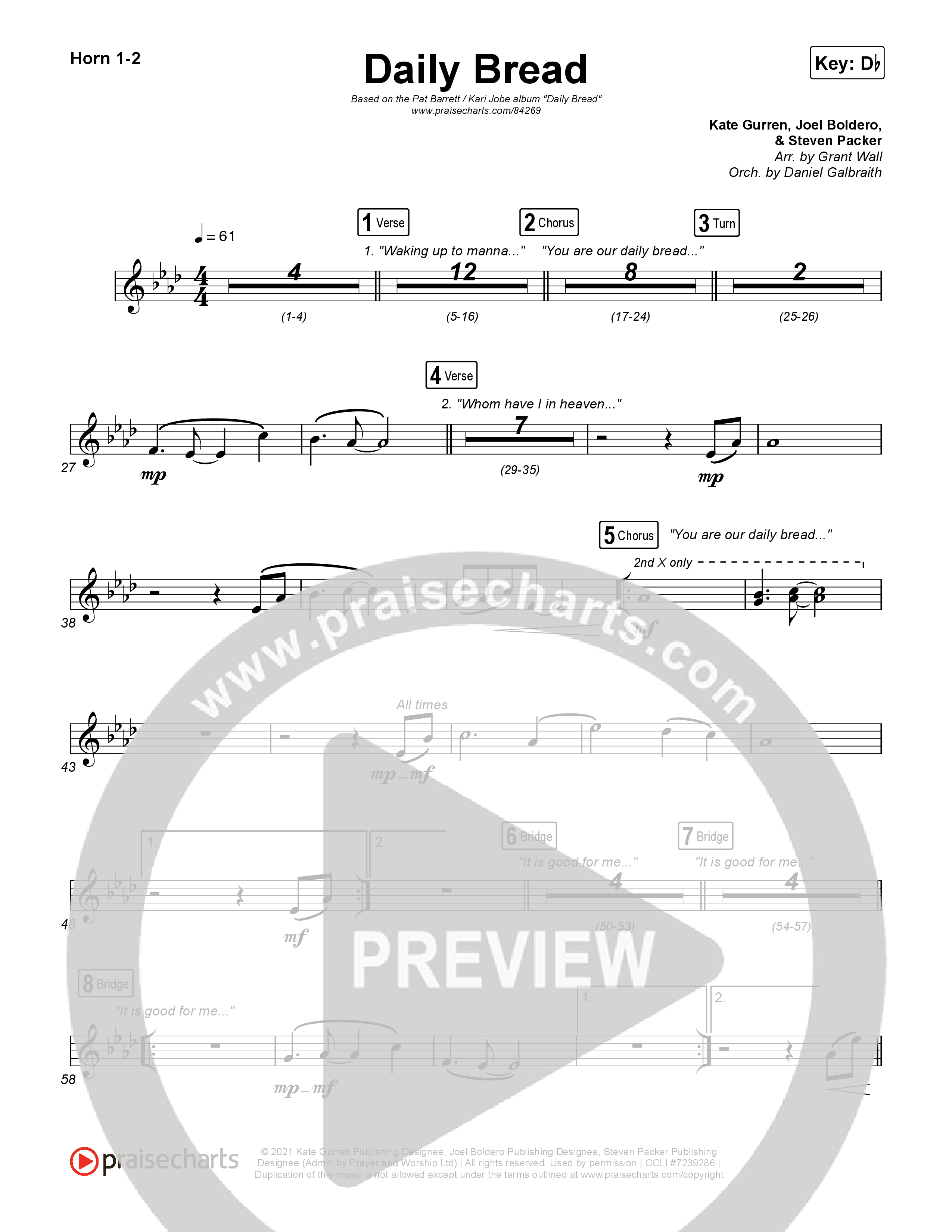 Daily Bread French Horn 1,2 (Pat Barrett / Kari Jobe)