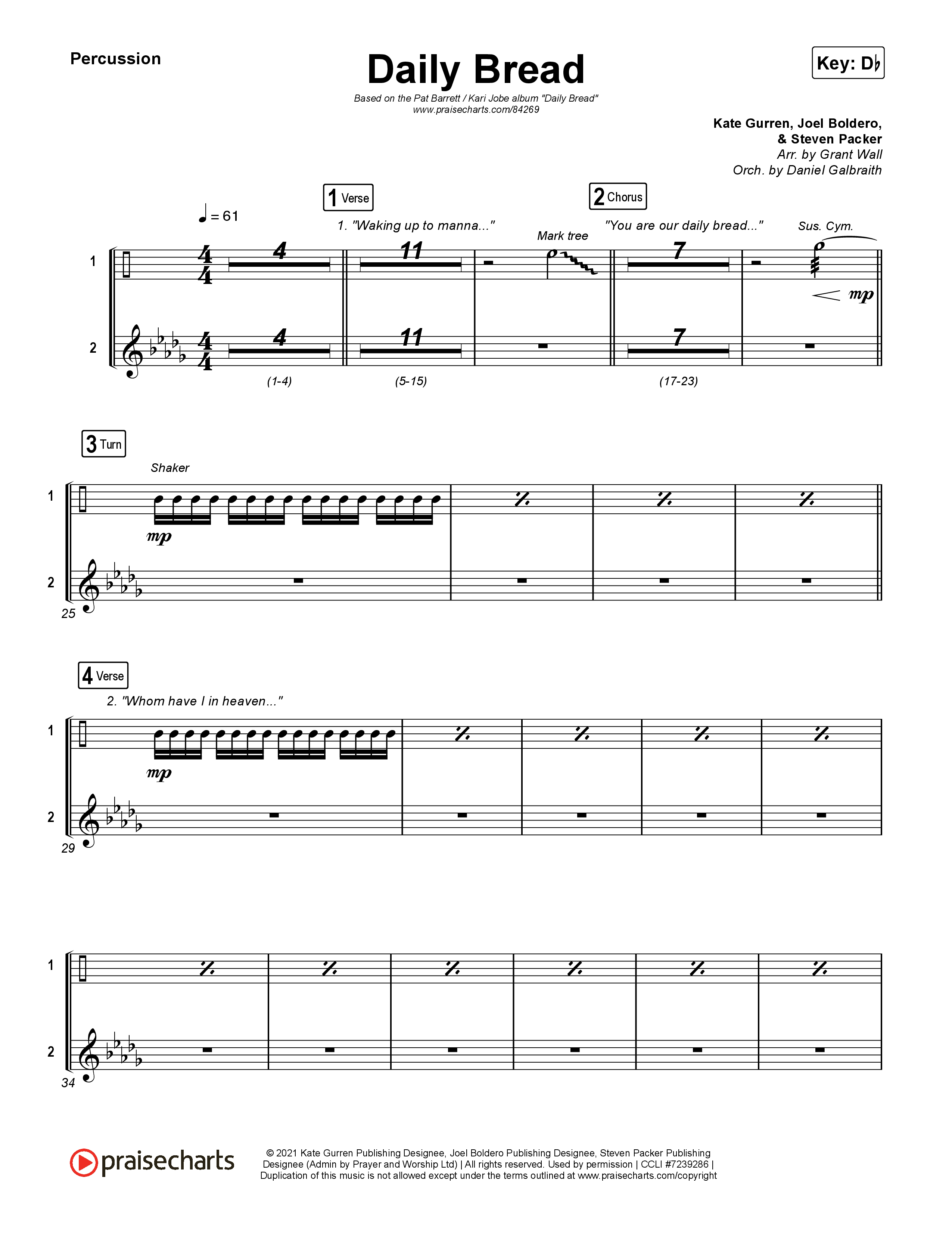 Daily Bread Percussion (Pat Barrett / Kari Jobe)