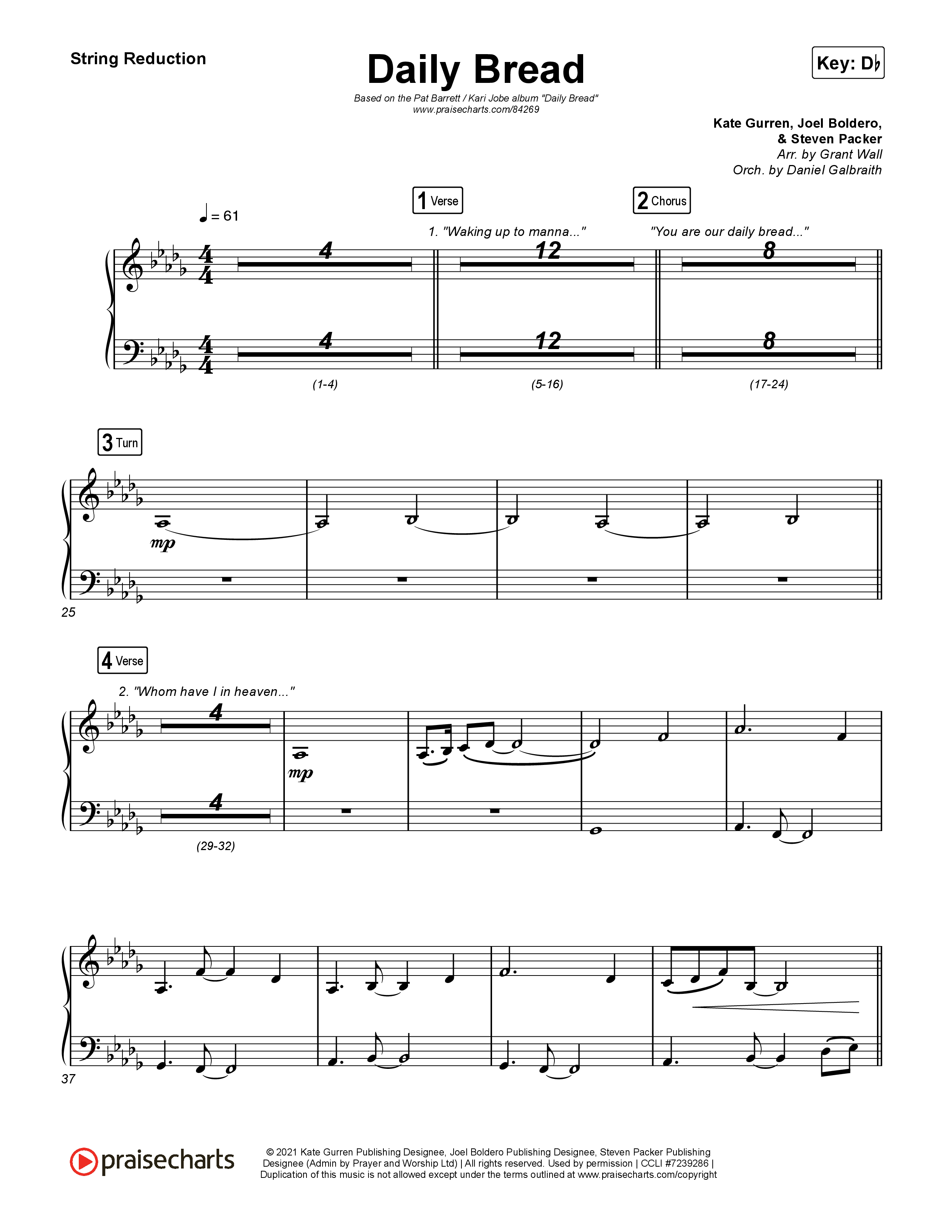 Daily Bread String Reduction (Pat Barrett / Kari Jobe)