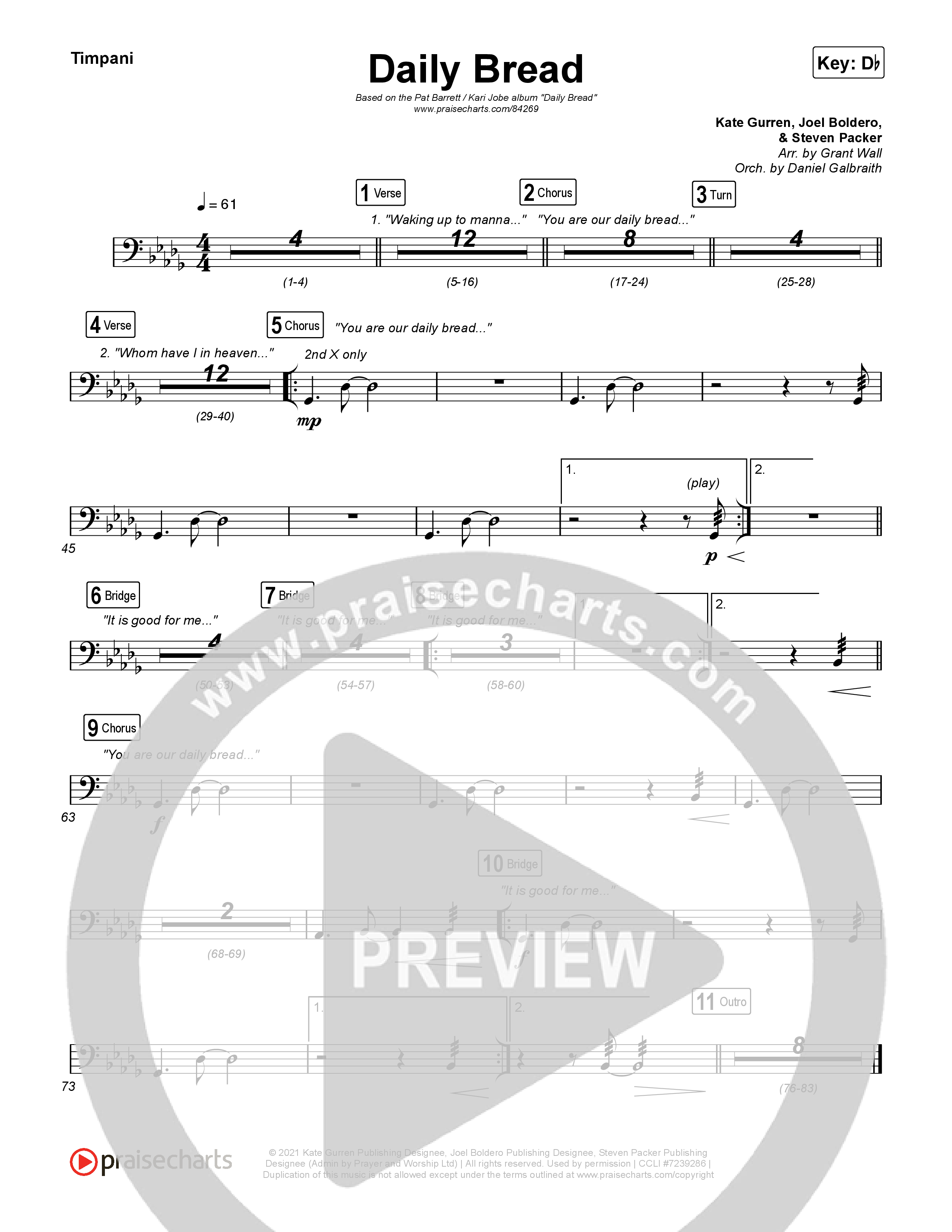 Daily Bread Timpani (Pat Barrett / Kari Jobe)