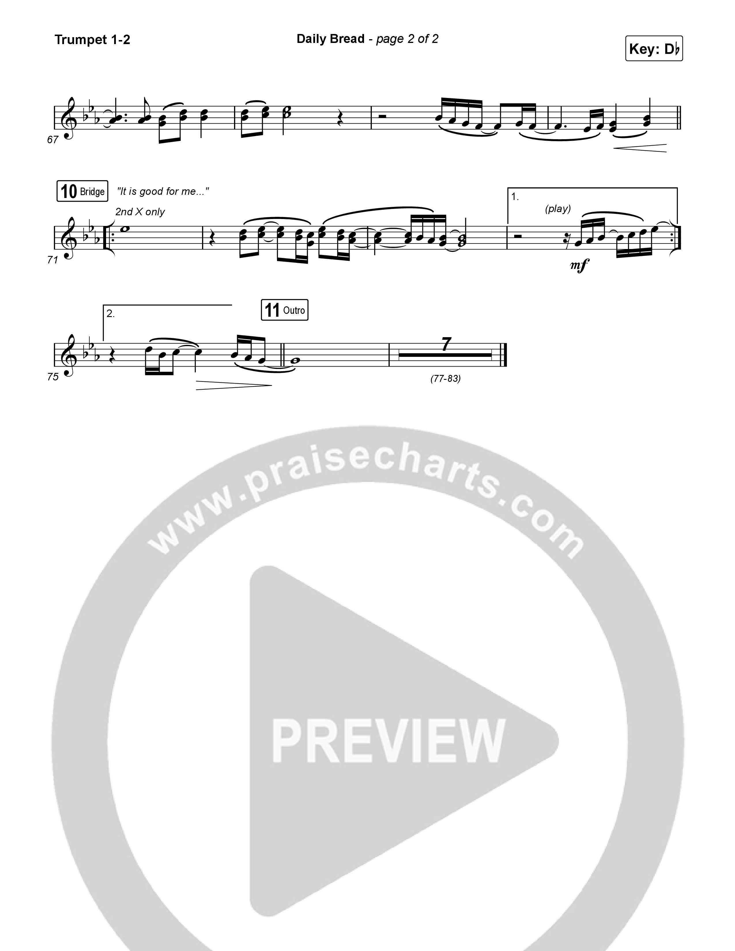 Daily Bread Trumpet 1,2 (Pat Barrett / Kari Jobe)