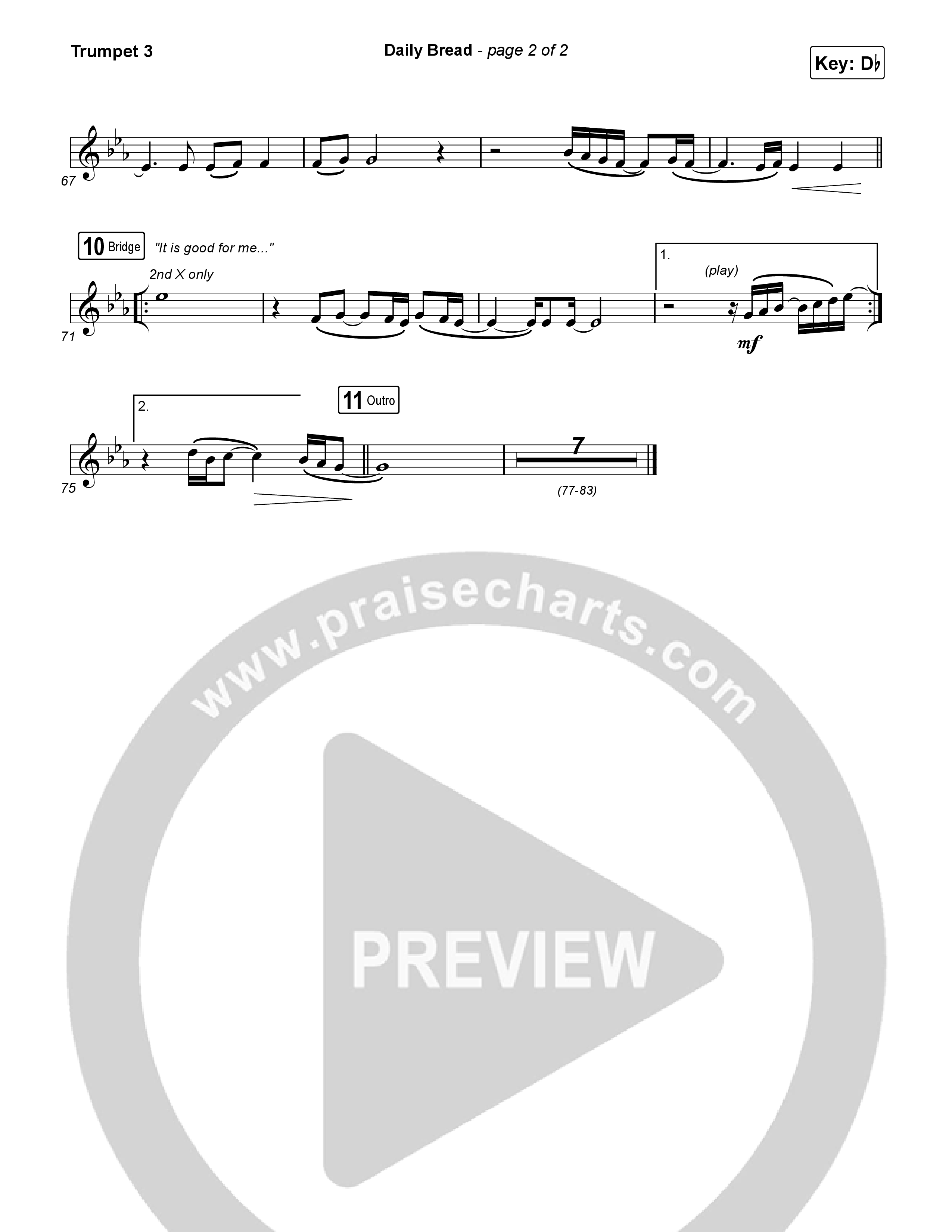 Daily Bread Trumpet 3 (Pat Barrett / Kari Jobe)