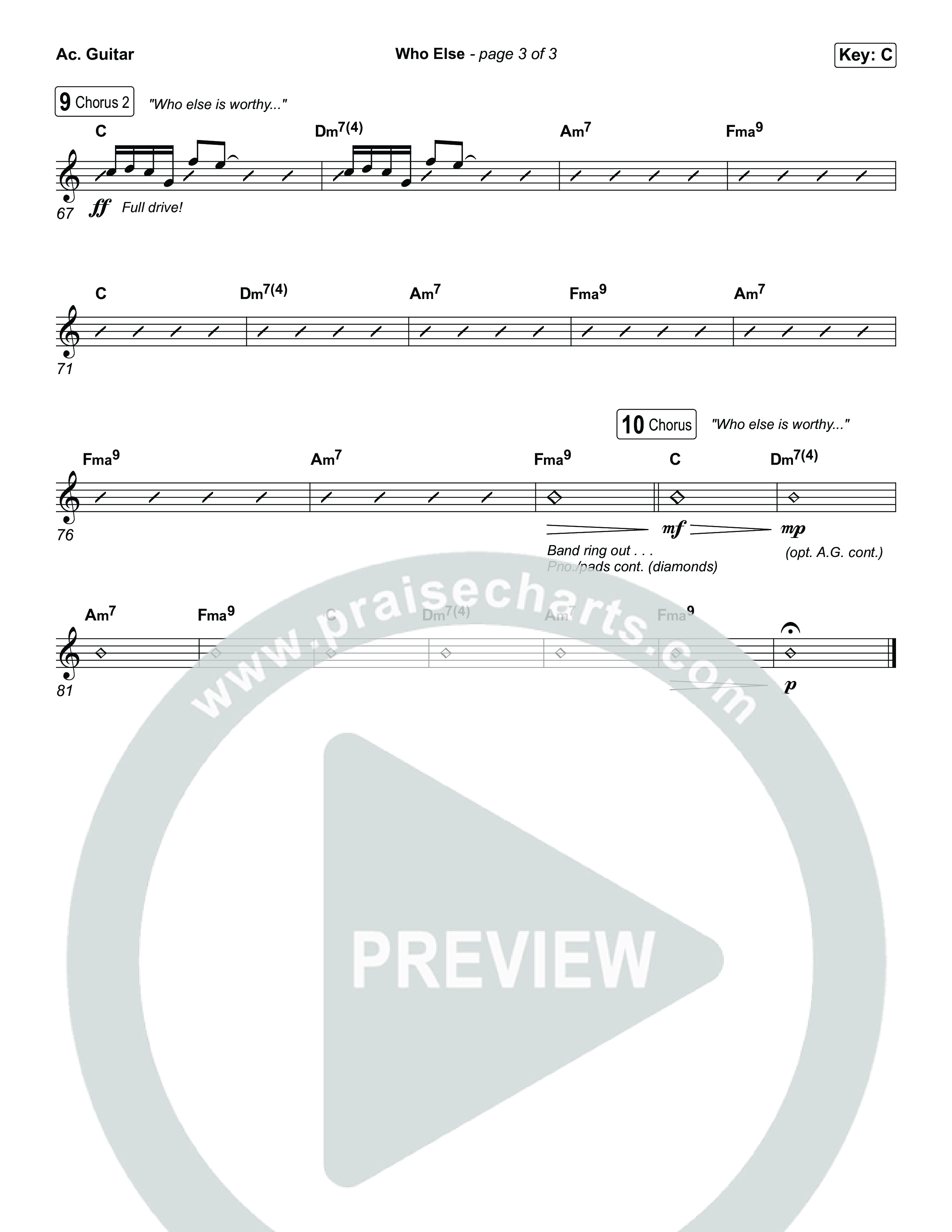 Who Else Acoustic Guitar (GATEWAY / Zac Rowe / Worship Together)