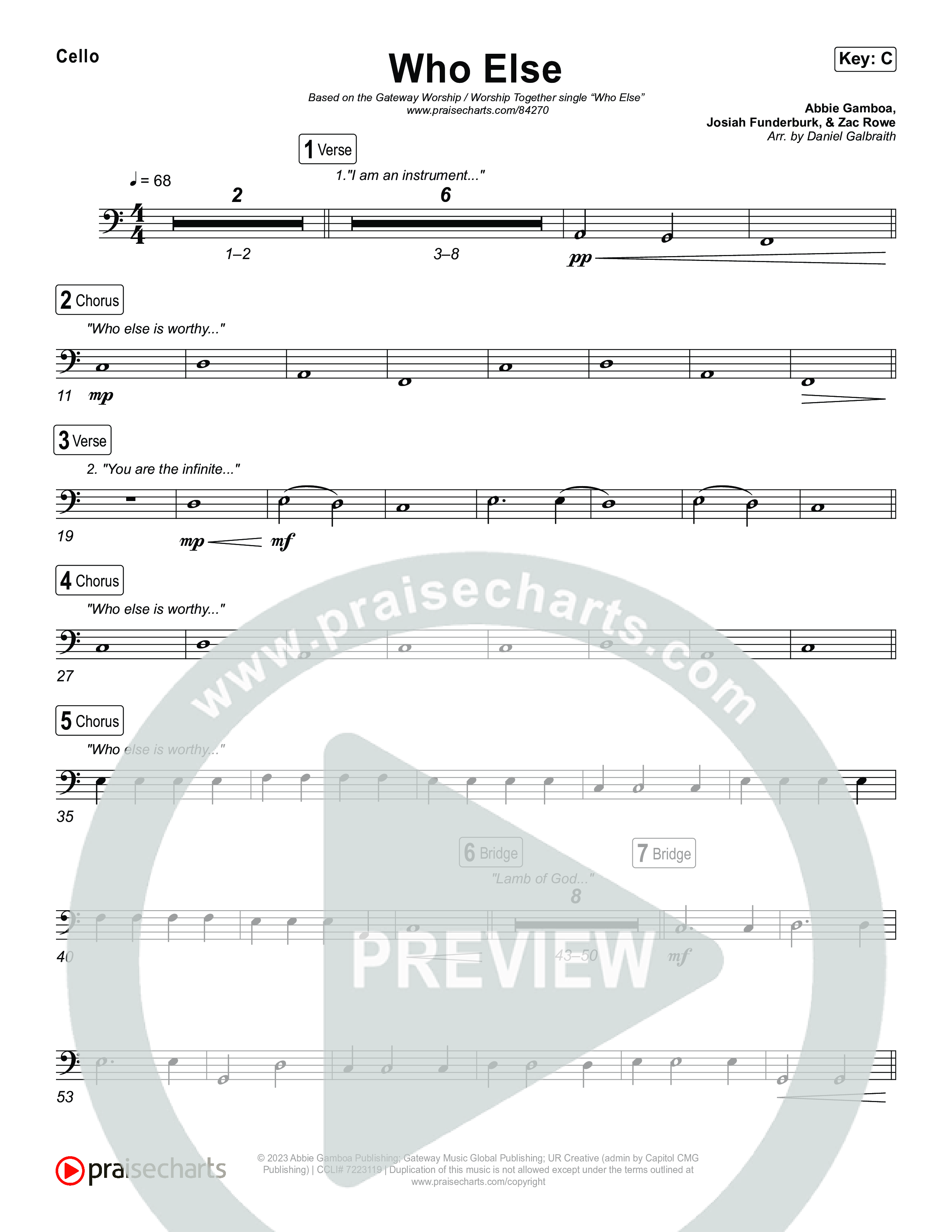 Who Else Cello (GATEWAY / Zac Rowe / Worship Together)