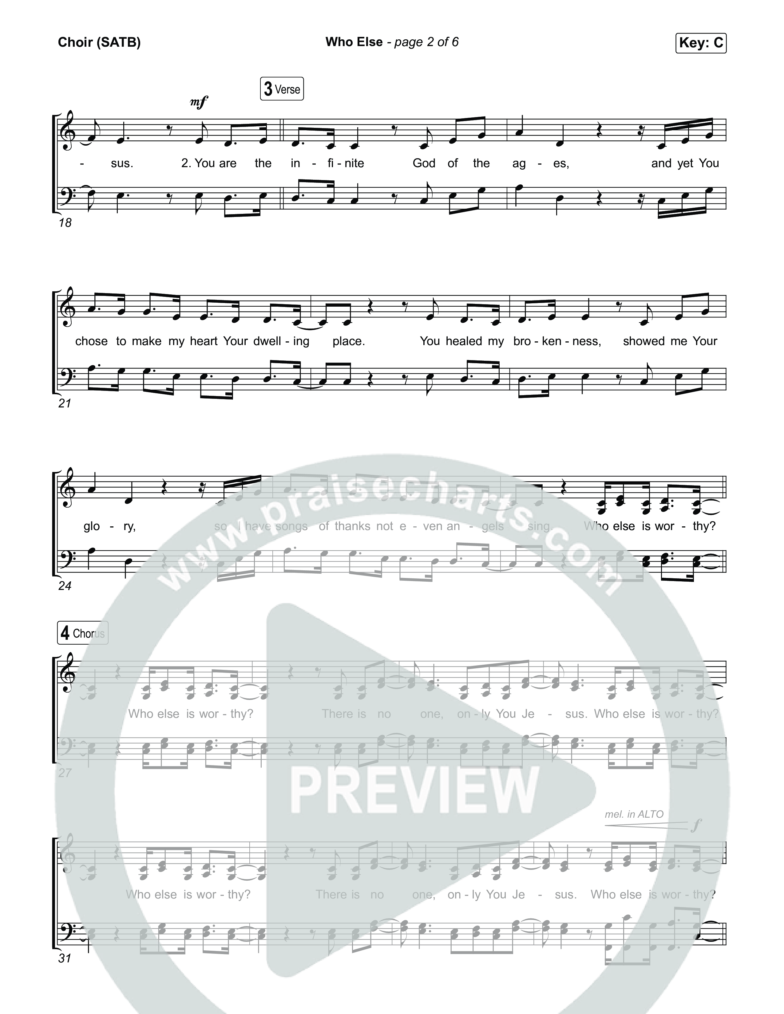 Who Else Choir Sheet (SATB) (GATEWAY / Zac Rowe / Worship Together)