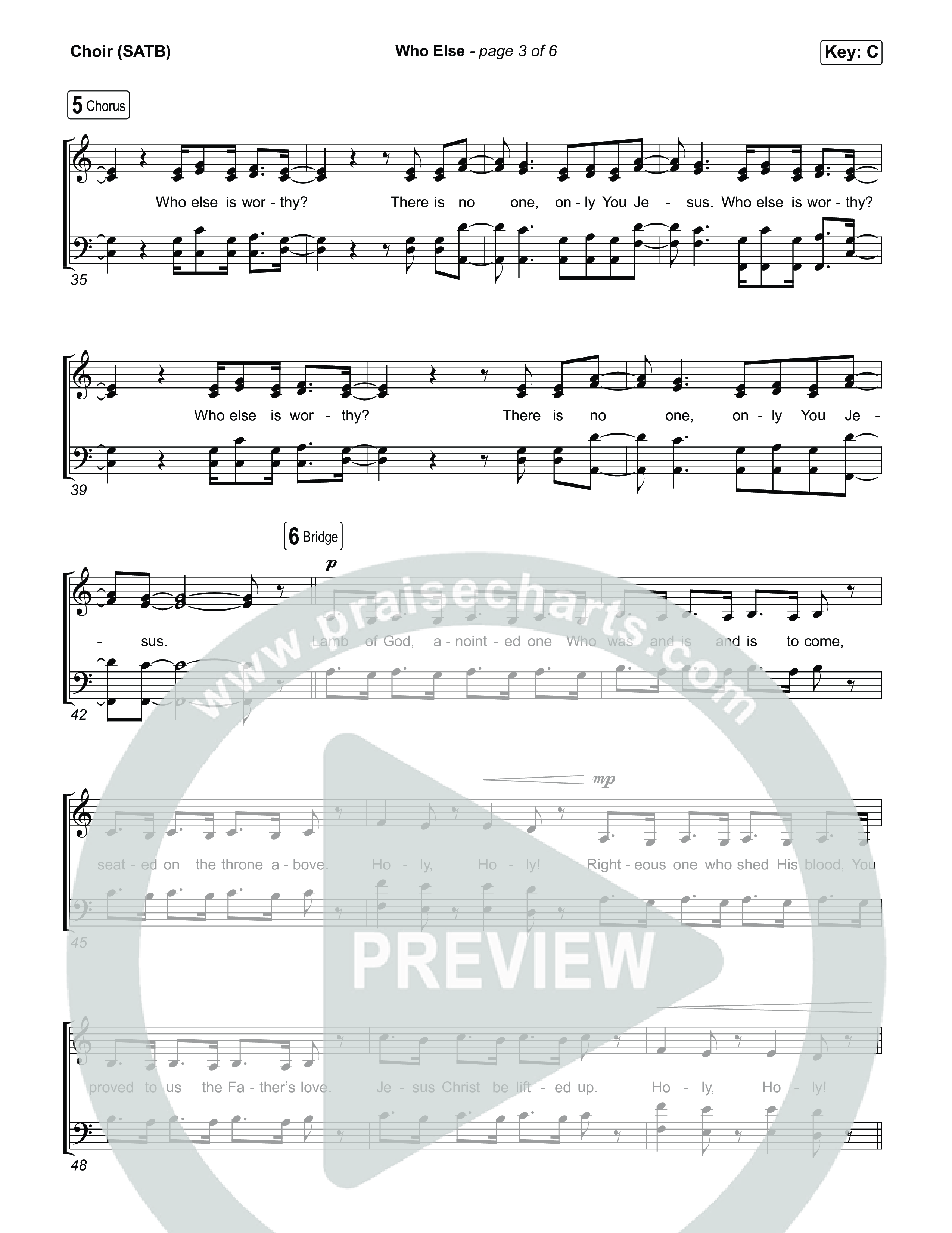 Who Else Choir Sheet (SATB) (GATEWAY / Zac Rowe / Worship Together)