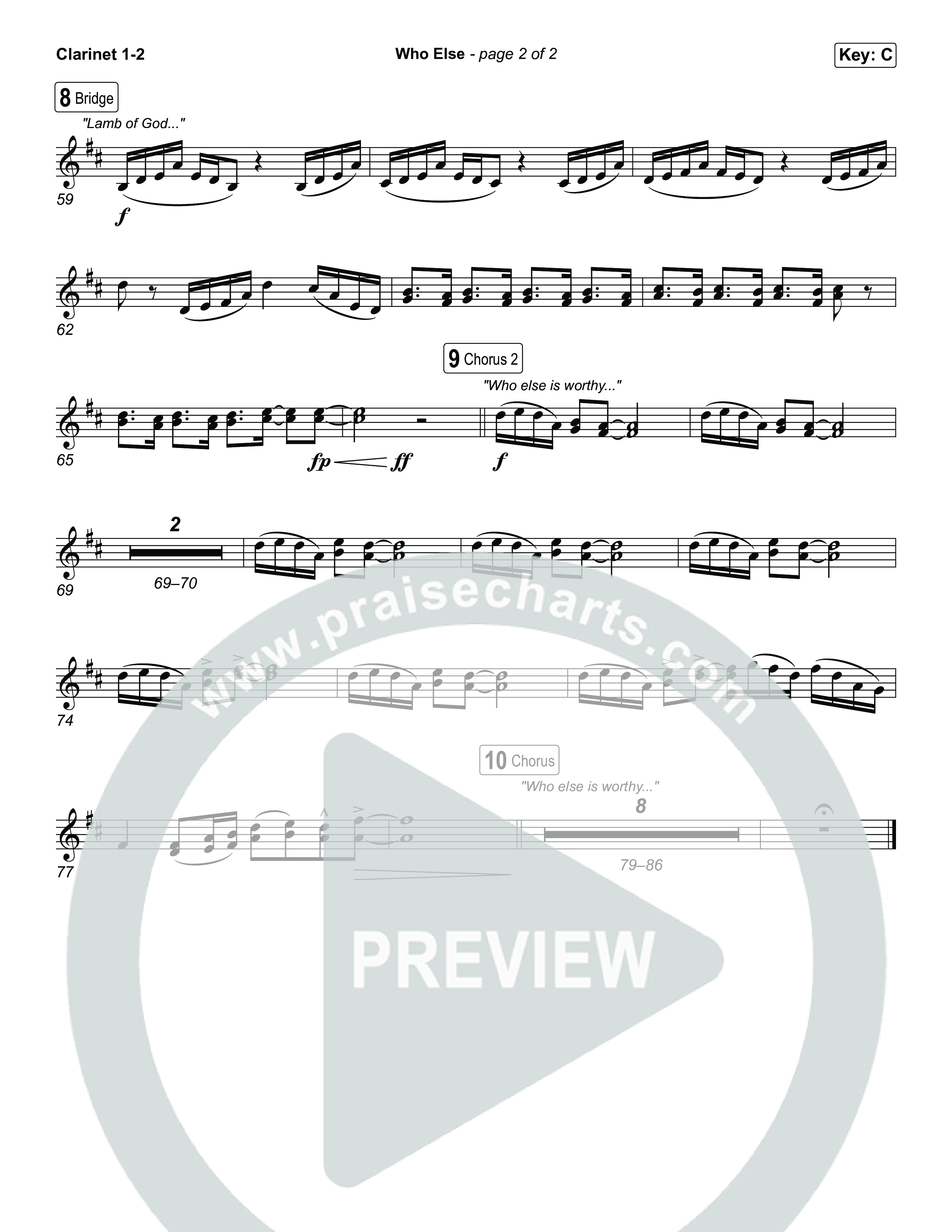 Who Else Clarinet 1/2 (GATEWAY / Zac Rowe / Worship Together)