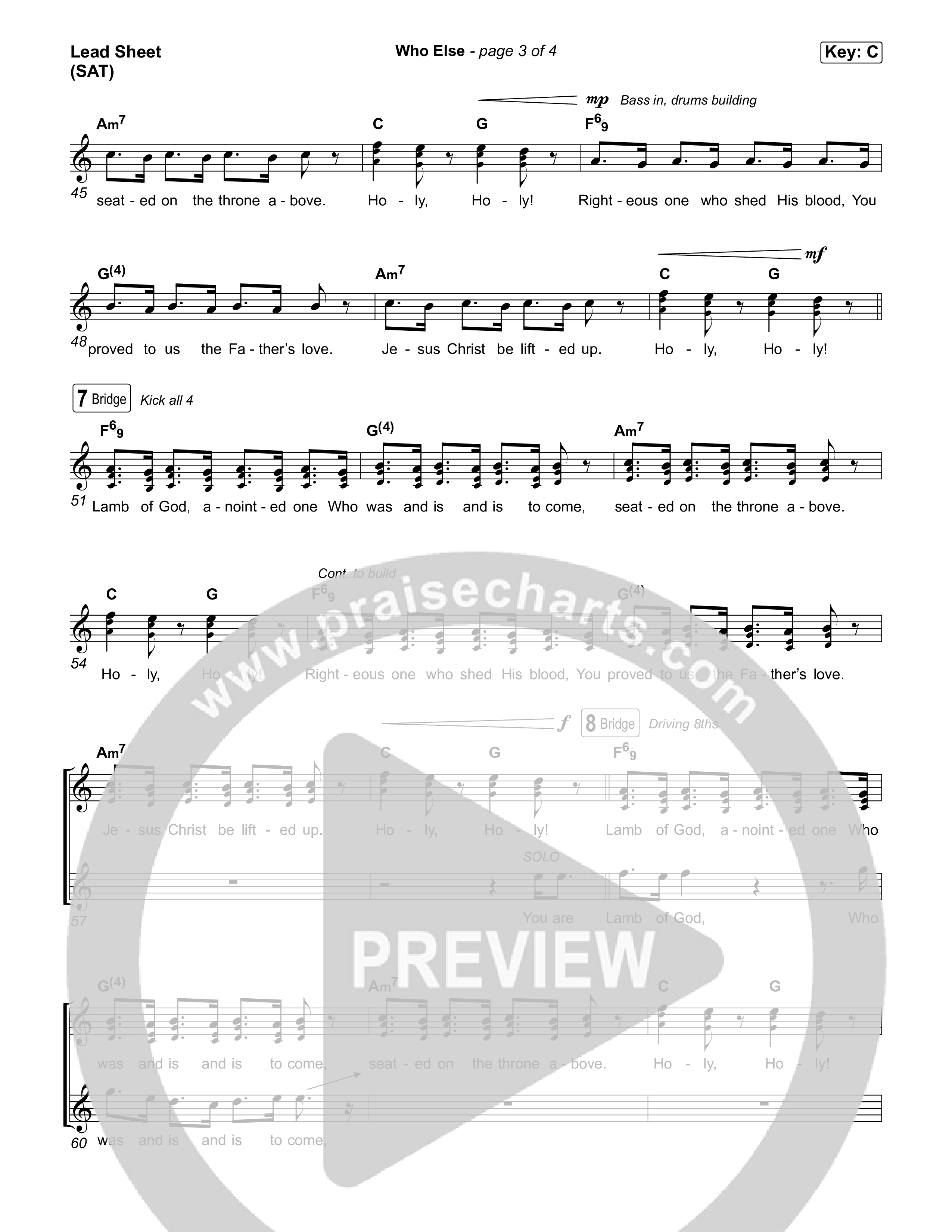 Who Else Lead Sheet (SAT) (GATEWAY / Zac Rowe / Worship Together)
