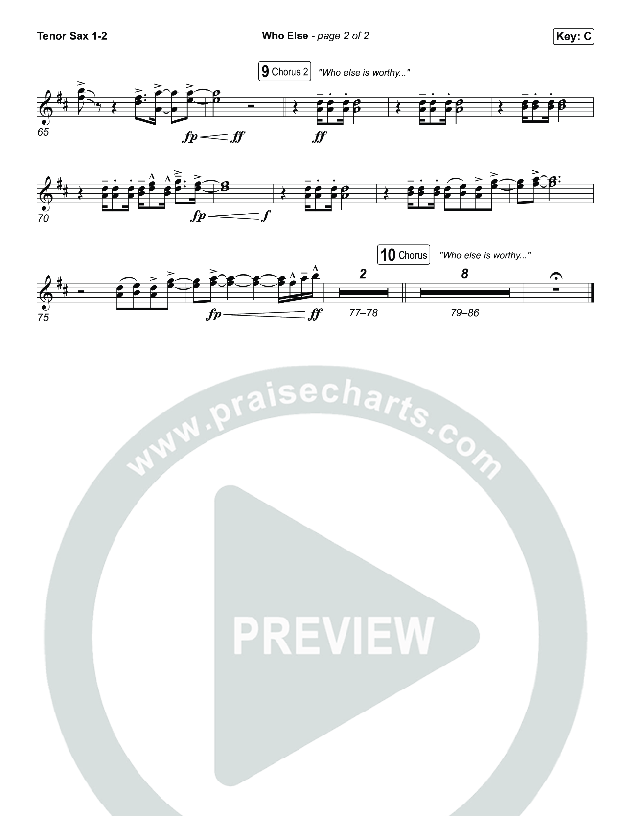 Who Else Tenor Sax 1,2 (GATEWAY / Zac Rowe / Worship Together)