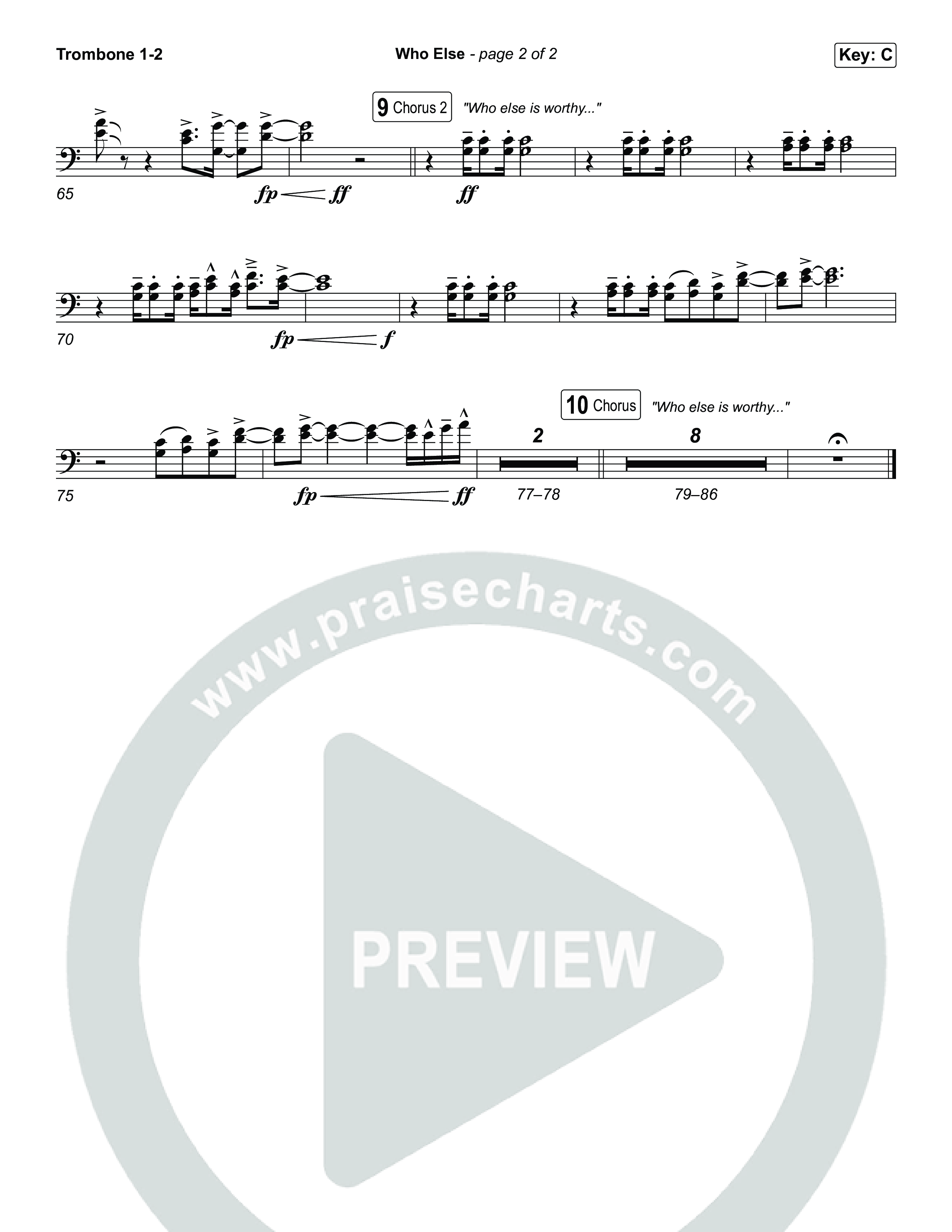 Who Else Trombone 1/2 (GATEWAY / Zac Rowe / Worship Together)