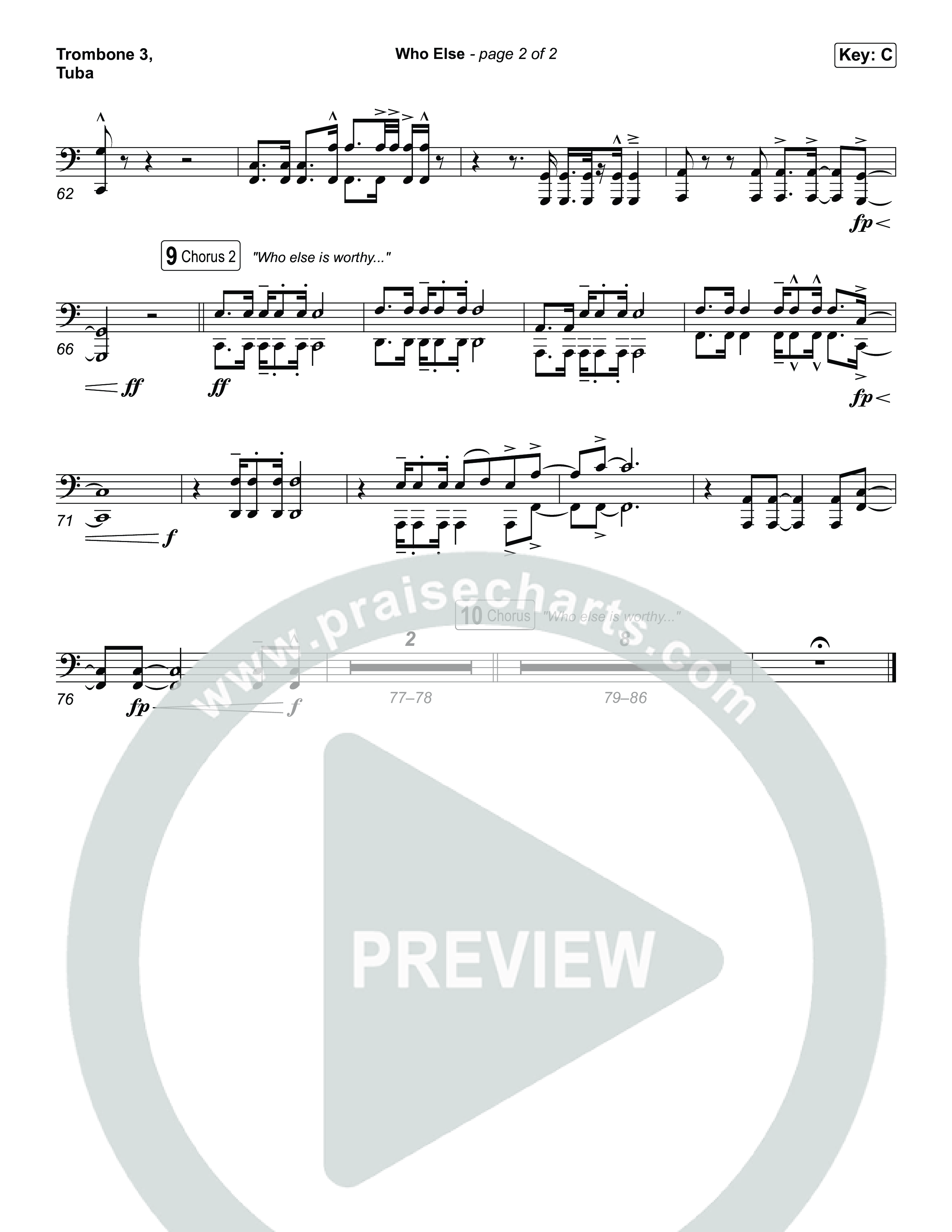 Who Else Trombone 3/Tuba (GATEWAY / Zac Rowe / Worship Together)