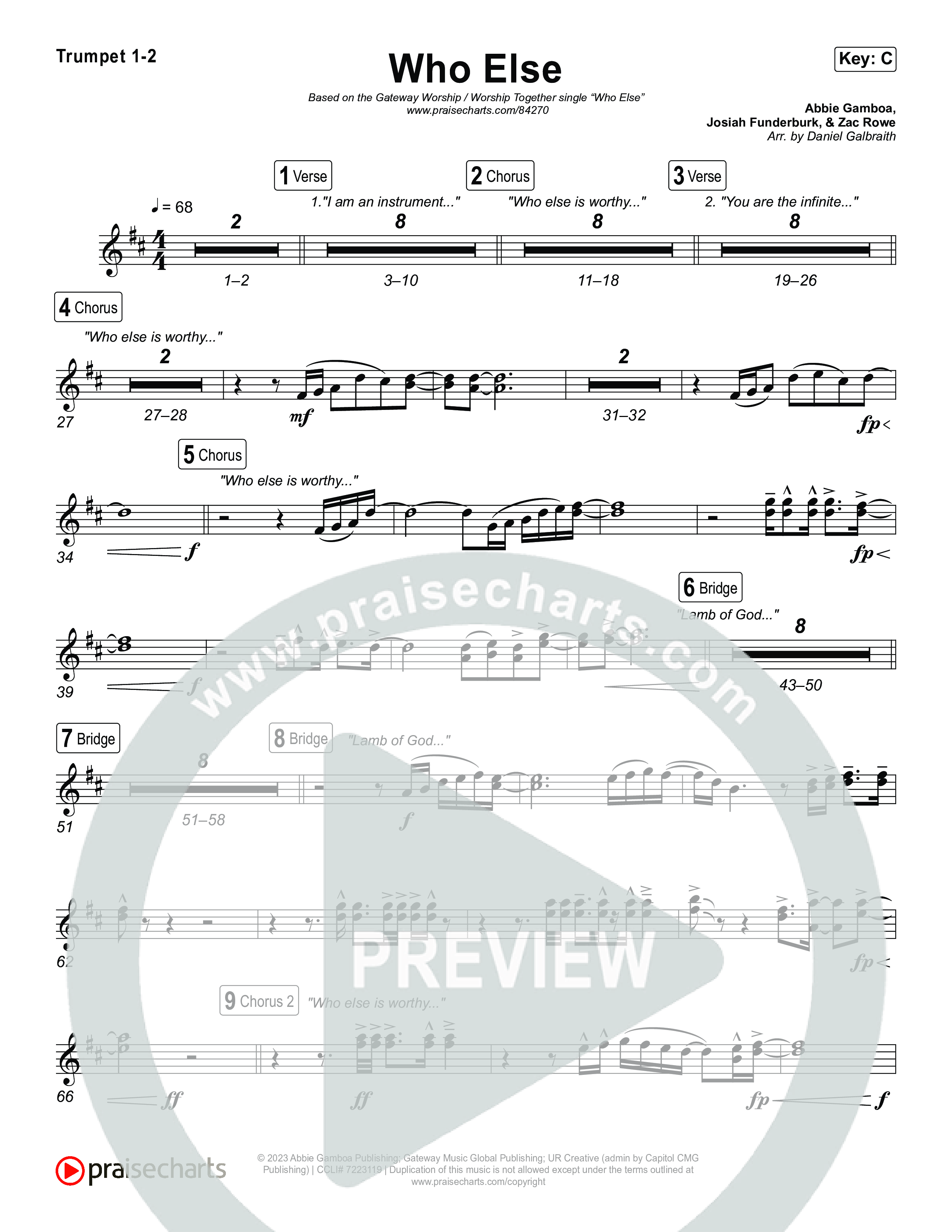 Who Else Trumpet 1,2 (GATEWAY / Zac Rowe / Worship Together)