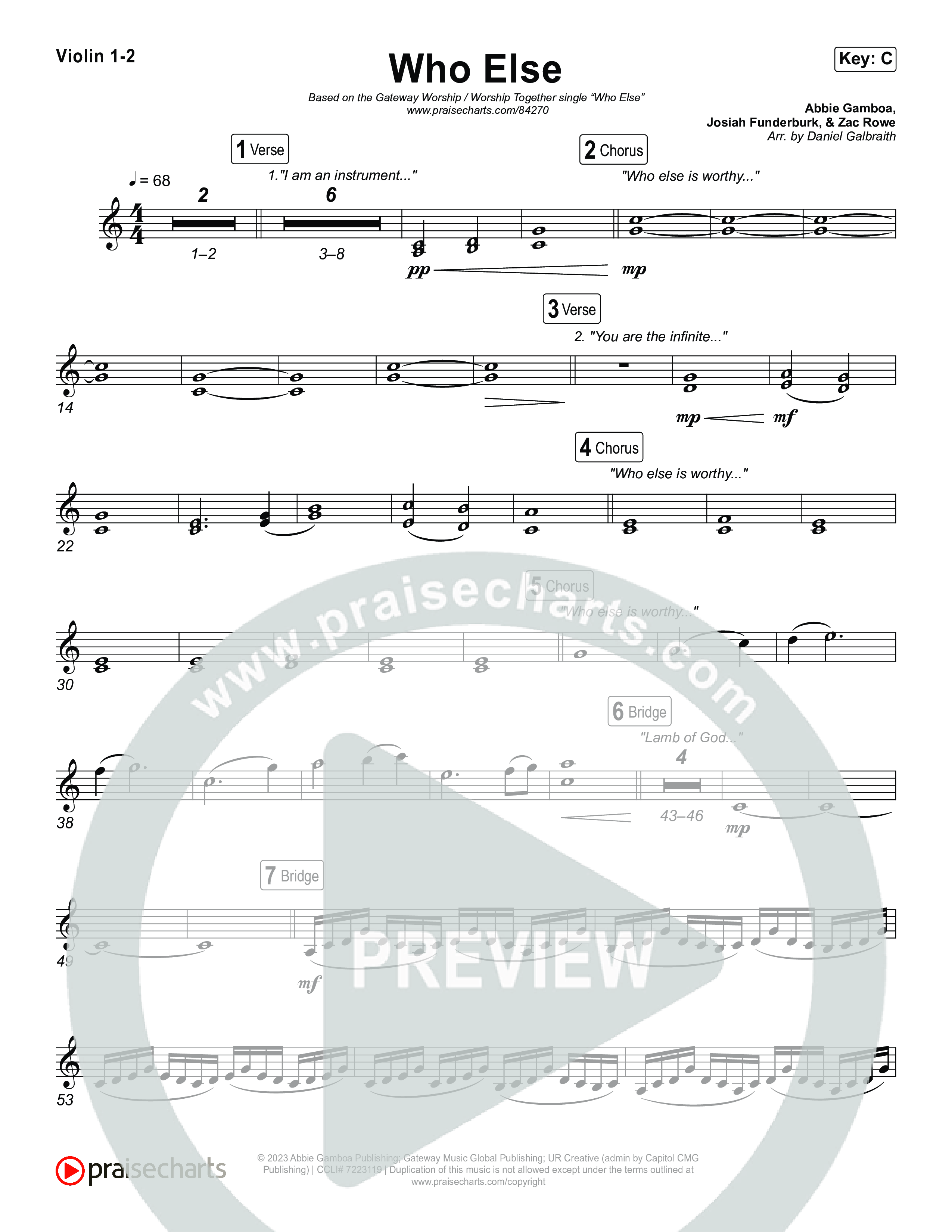 Who Else Violin 1,2 (GATEWAY / Zac Rowe / Worship Together)