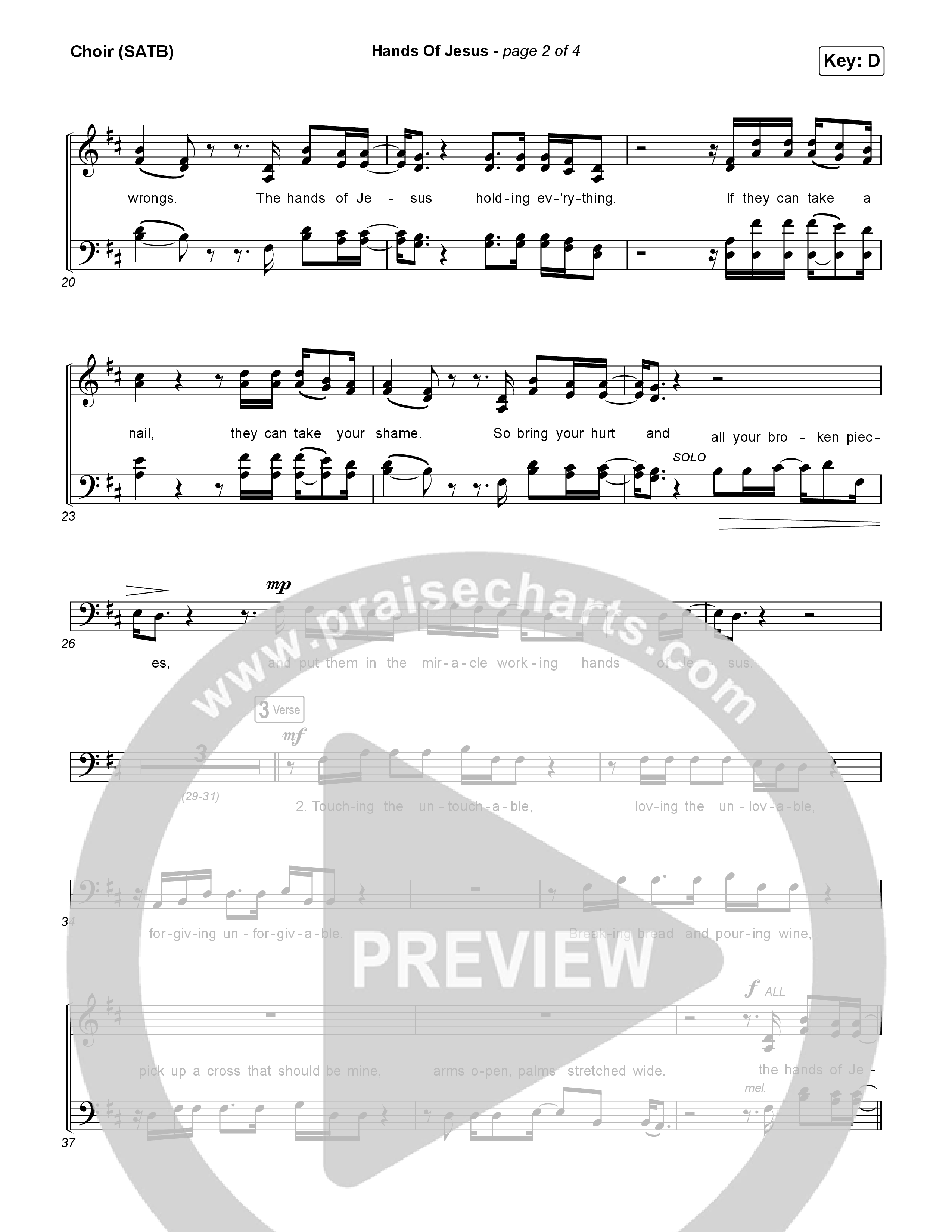 Hands Of Jesus Choir Sheet (SATB) (Crowder)